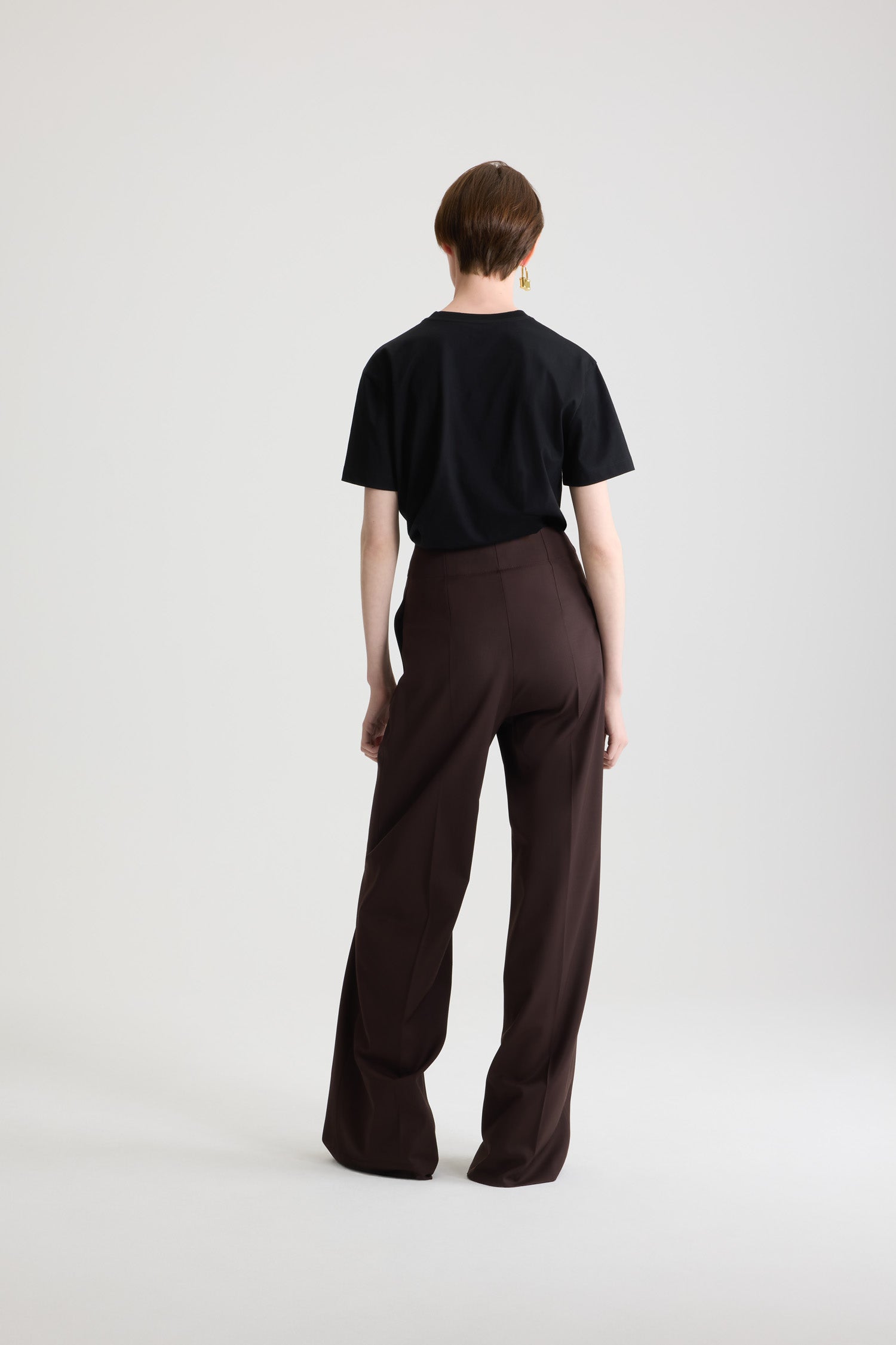 Patou TR054 pantalon évasé Smoked Ebony laine taille 38