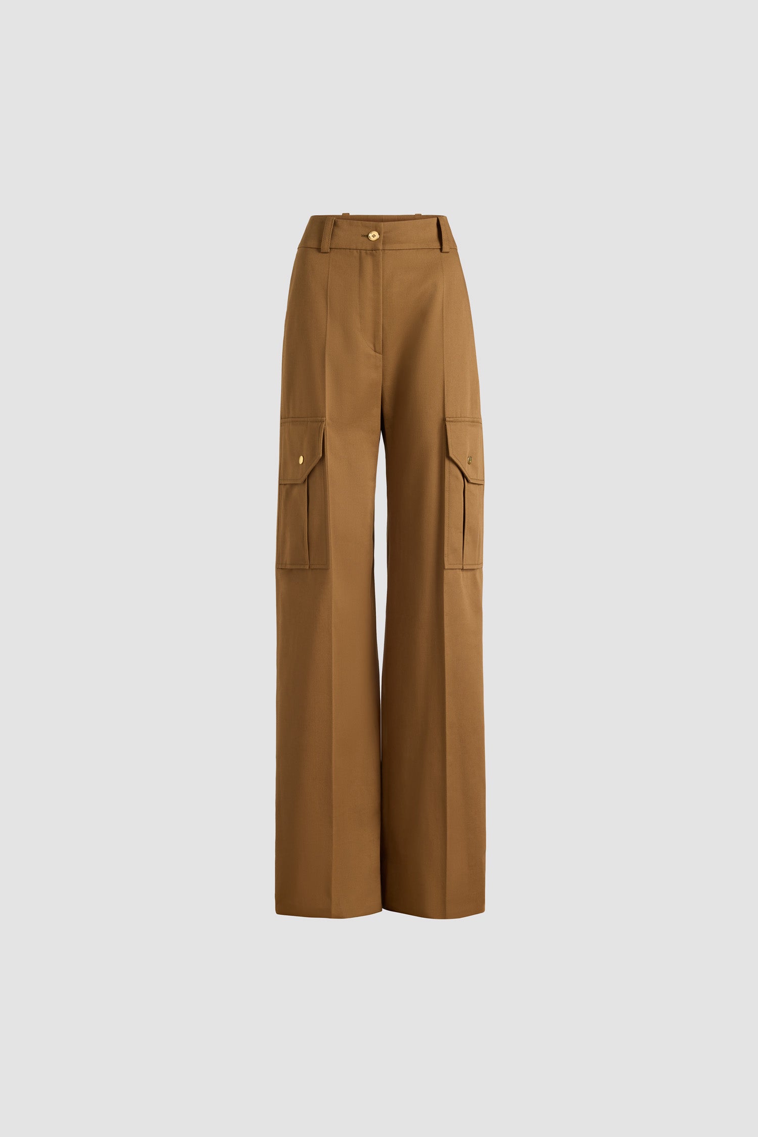 Patou H25TR055 pantalon cargo évasé coton bio Nutmeg