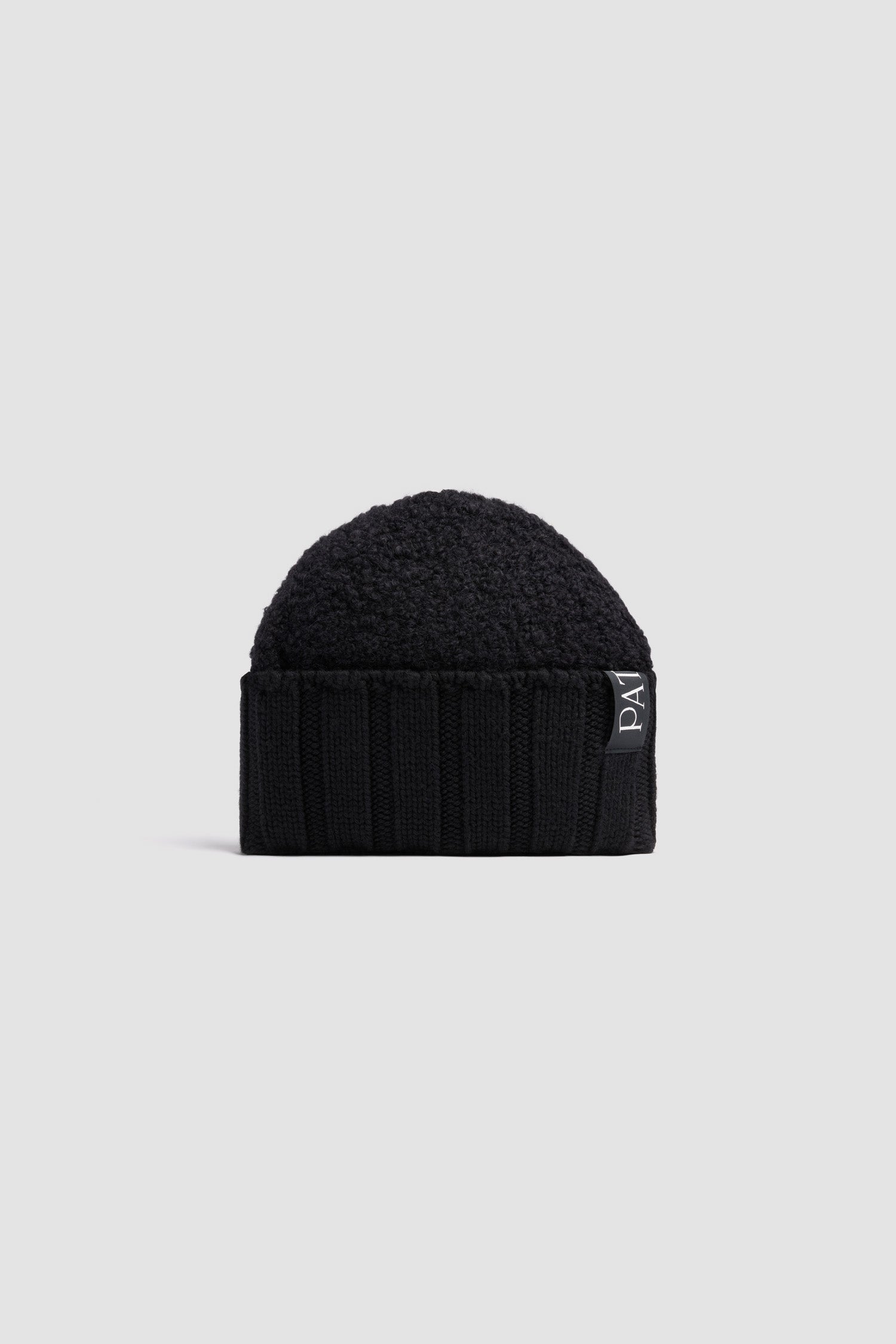 Patou AC106 bonnet bouclé noir laine alpaga TU