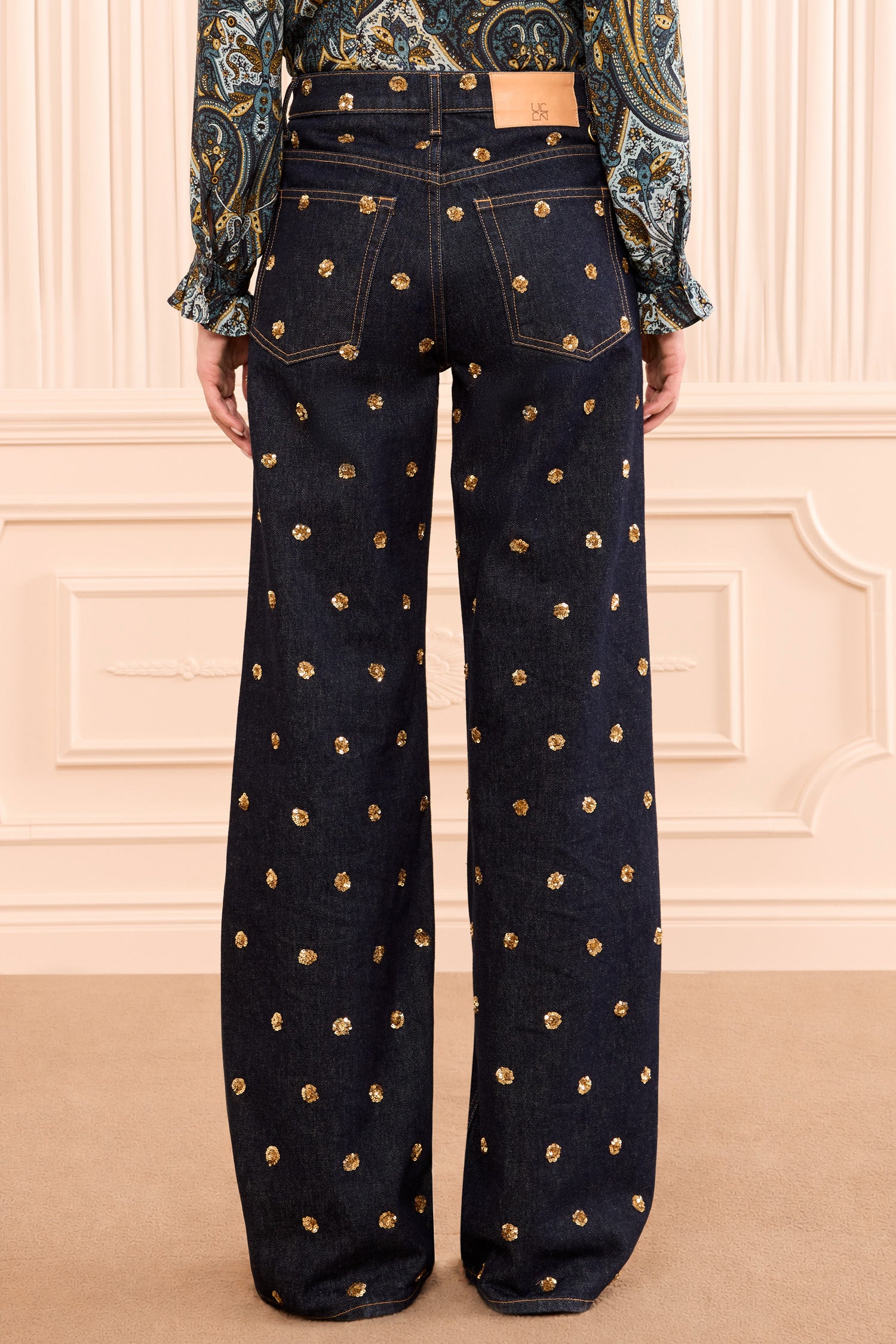 Ulla Johnson Willow UJ9904102 jean large brodé