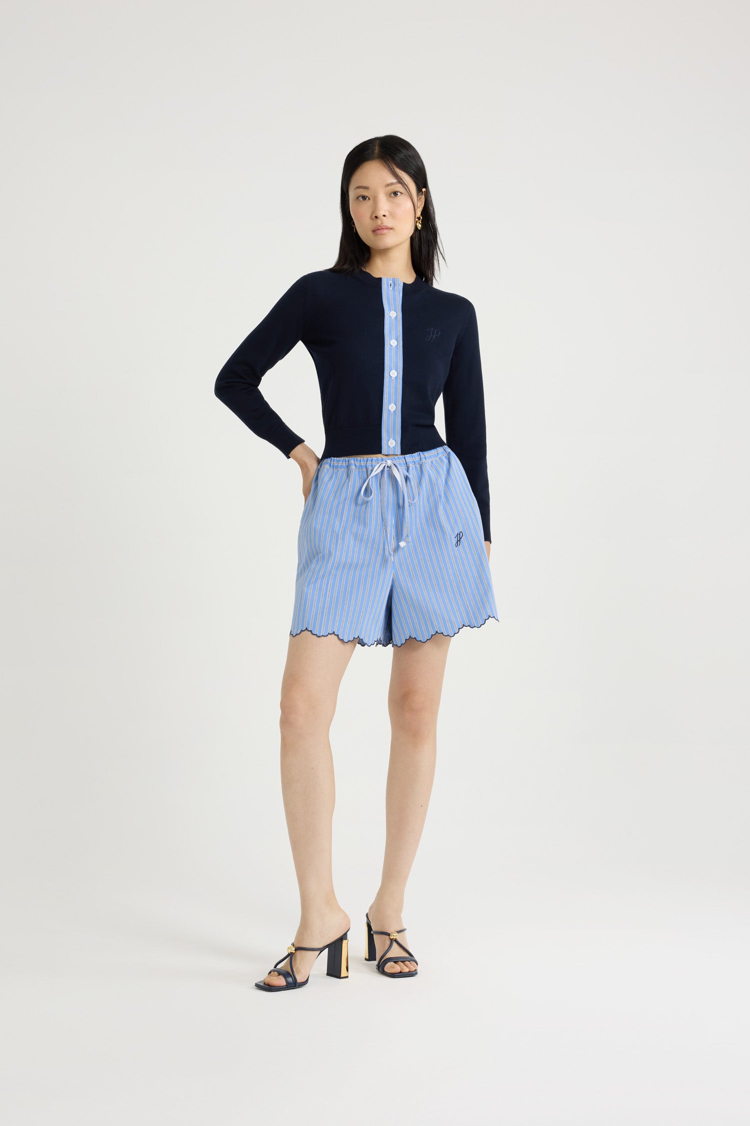 Patou P25KN223 cardigan coton JP bleu marine
