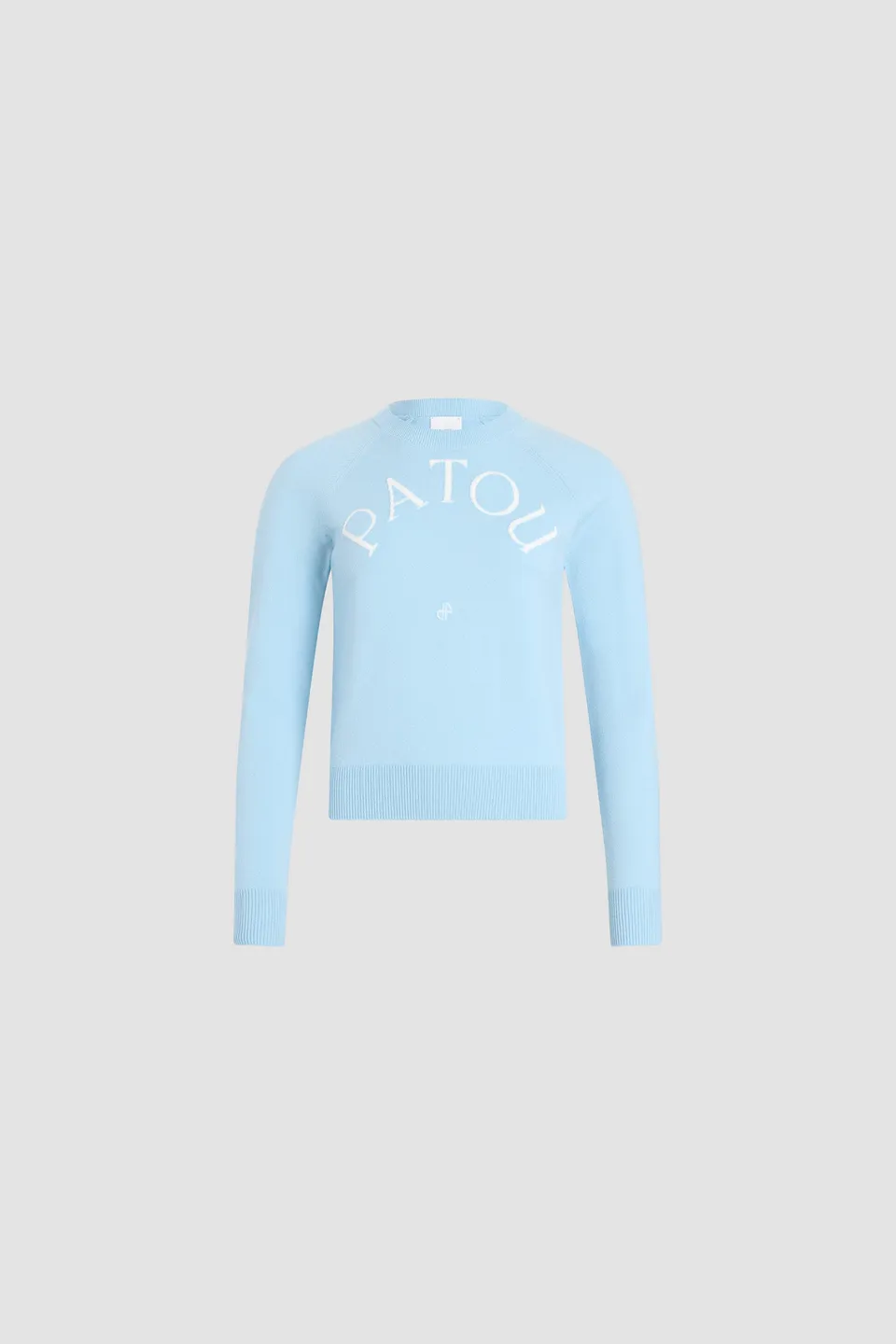 Patou P26KN110 pull jacquard laine Bleu Riviera