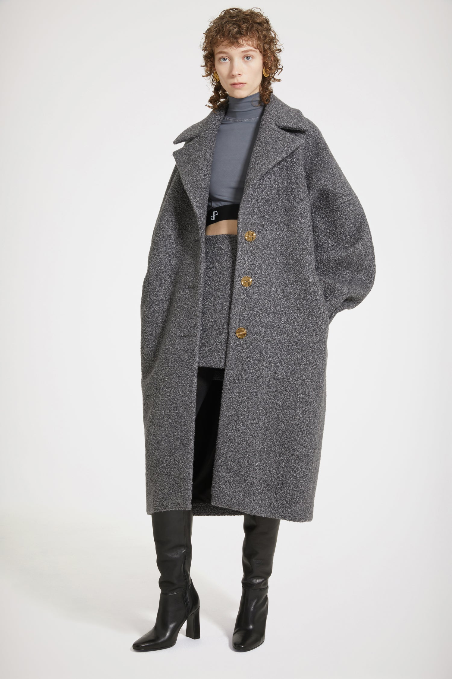 Patou Coats H23CO0180154959A manteau anthracite 34-42