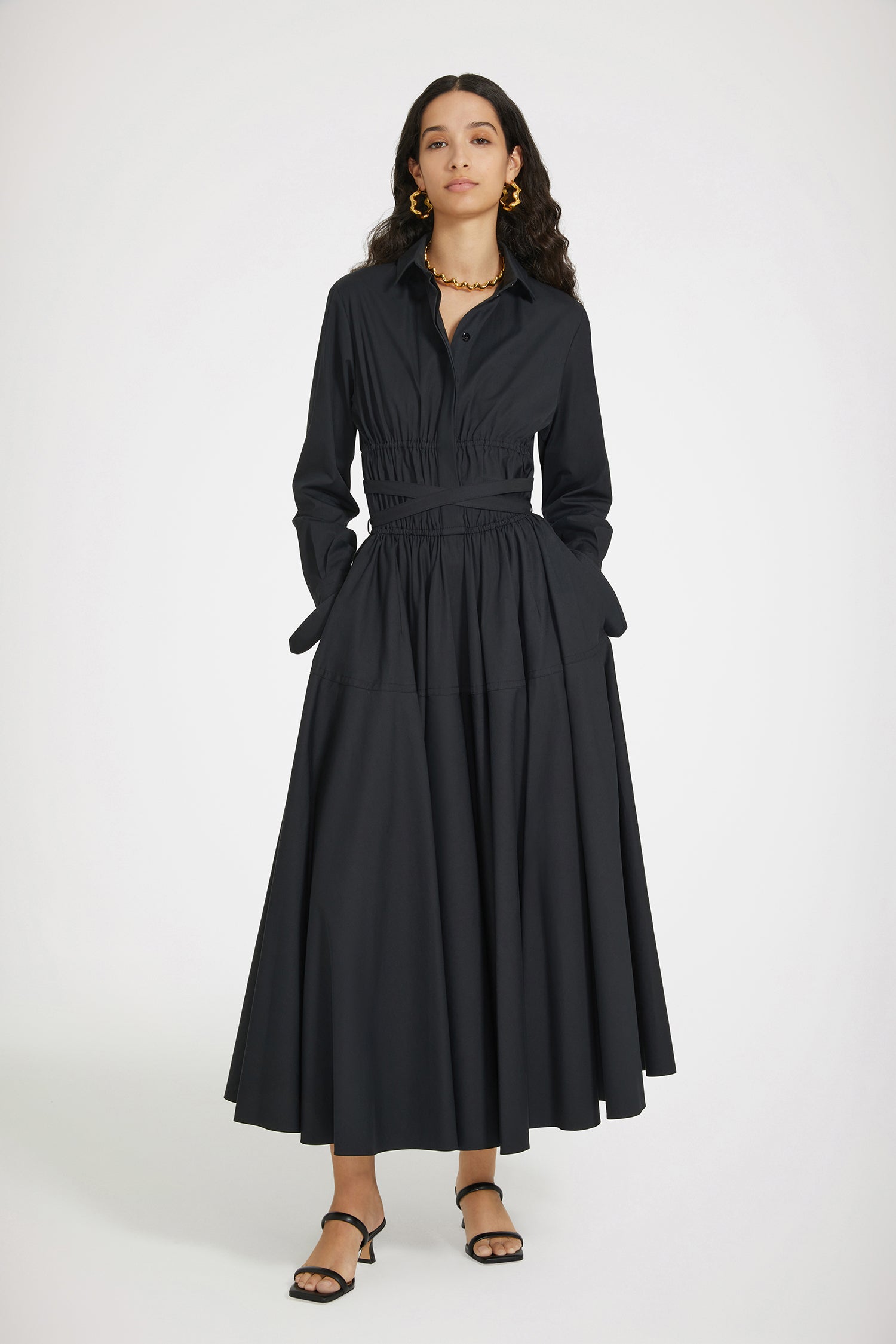 Patou DR1350017999B robe chemise coton noir 34-44