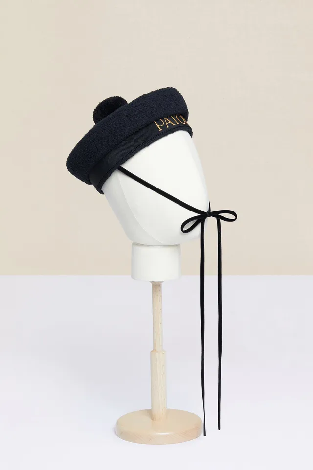 Patou E20AC002 chapeau marin tweed noir