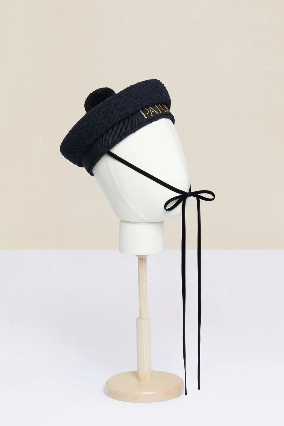 Patou E20AC002 chapeau marin tweed noir
