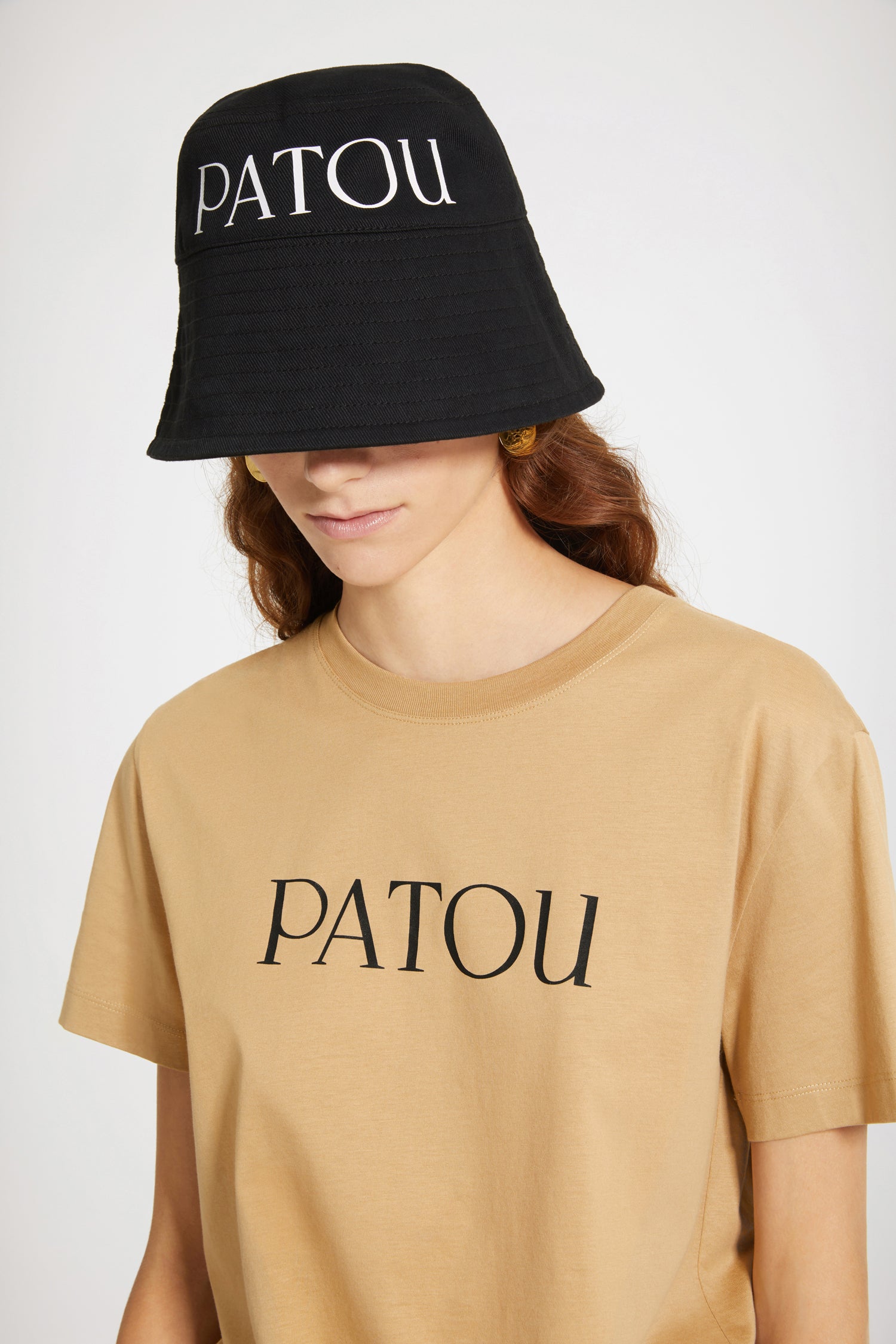 Patou JE029 logo t-shirt tee-shirt coton bio chestnut