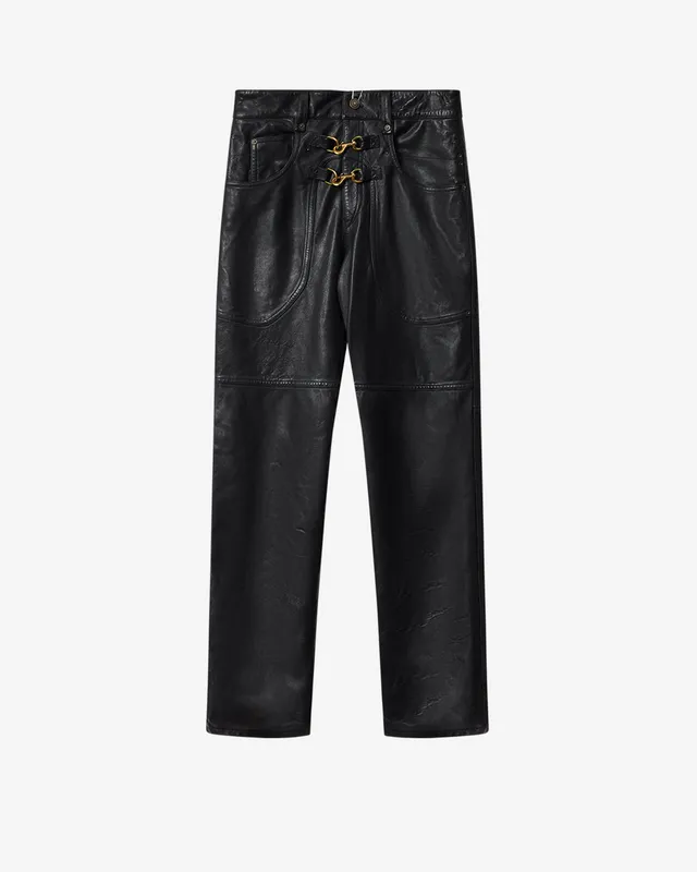 Isabel Marant Brinley pantalon cuir noir