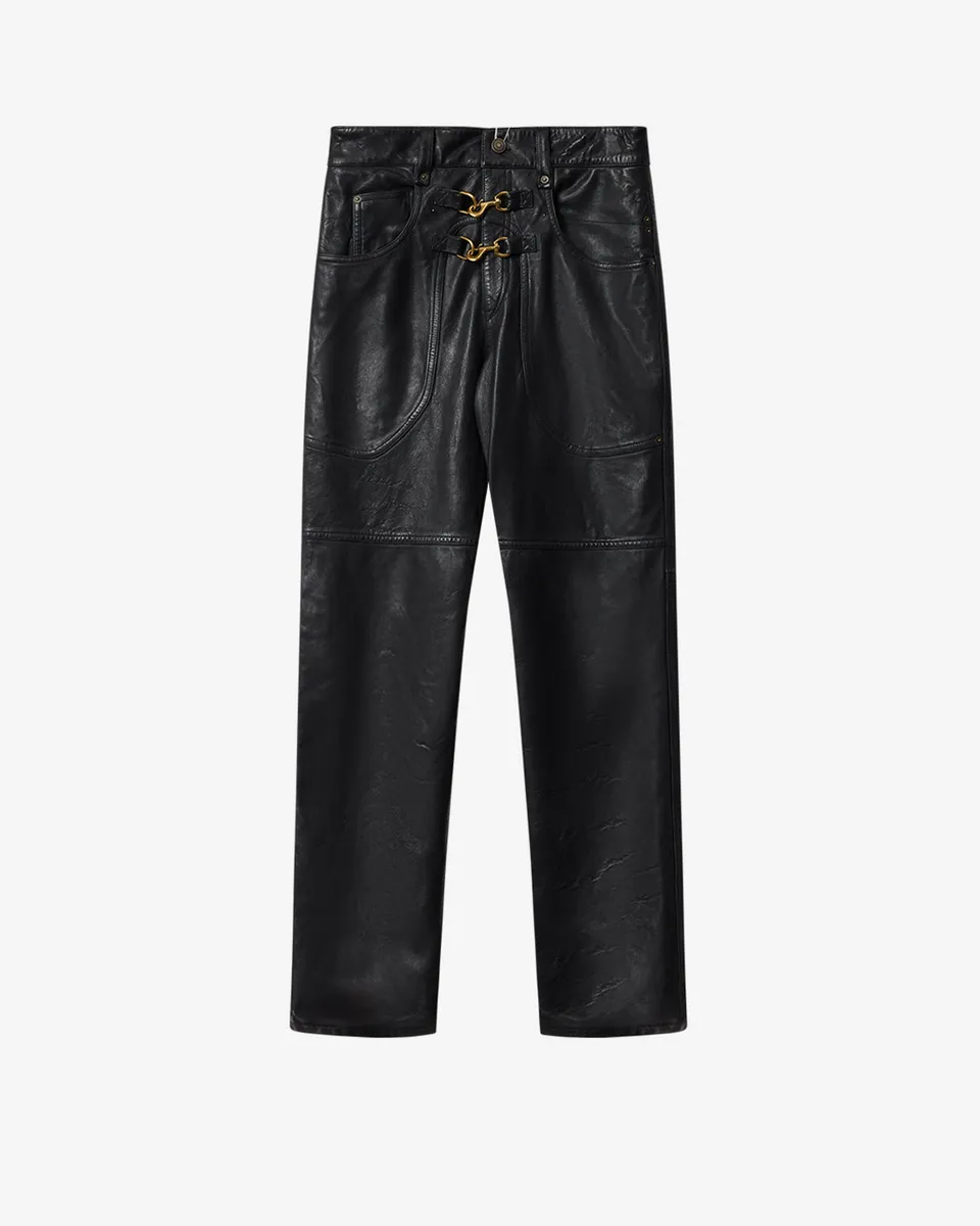 Isabel Marant Brinley pantalon cuir noir