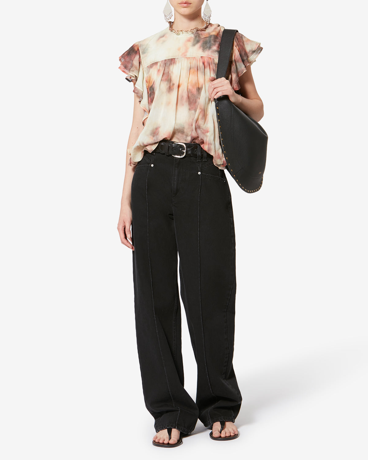 Isabel Marant Drolane jean droit noir délavé