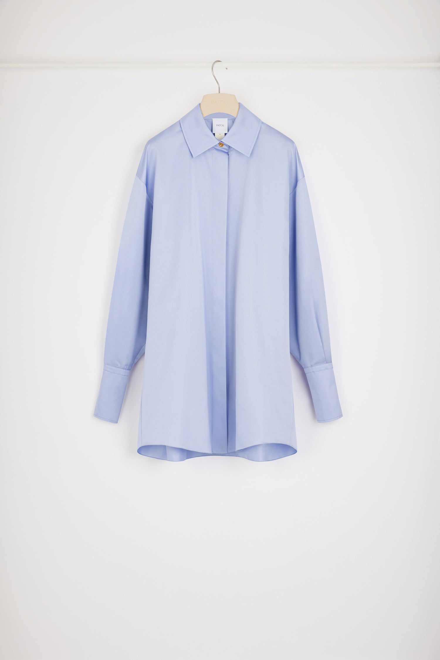 Patou DR086 H23DR0860152632B robe chemise satin bleu Alaska 34-44