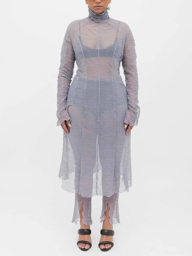Ester Manas Grey Crumpled Robe longue grise XS/S