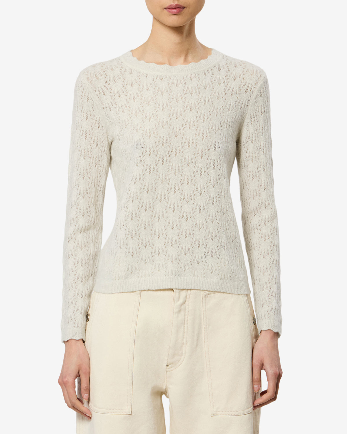Isabel Marant Obeline pull alpaga écru