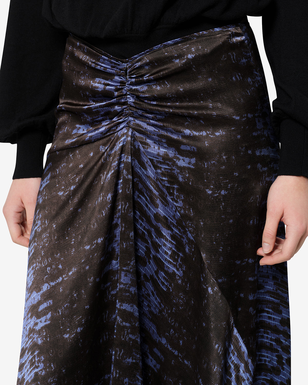Isabel Marant Laren jupe soie nuit python midi