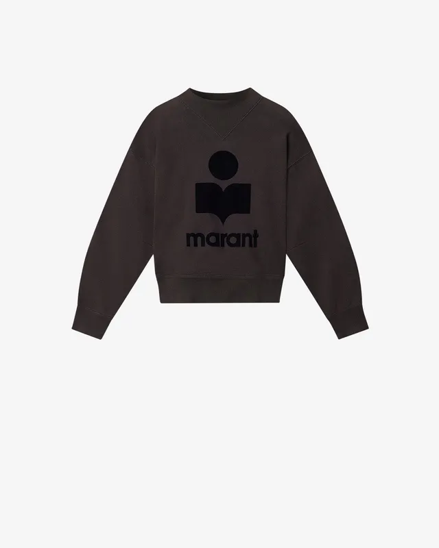 Isabel Marant Moby sweat noir délavé coton logo