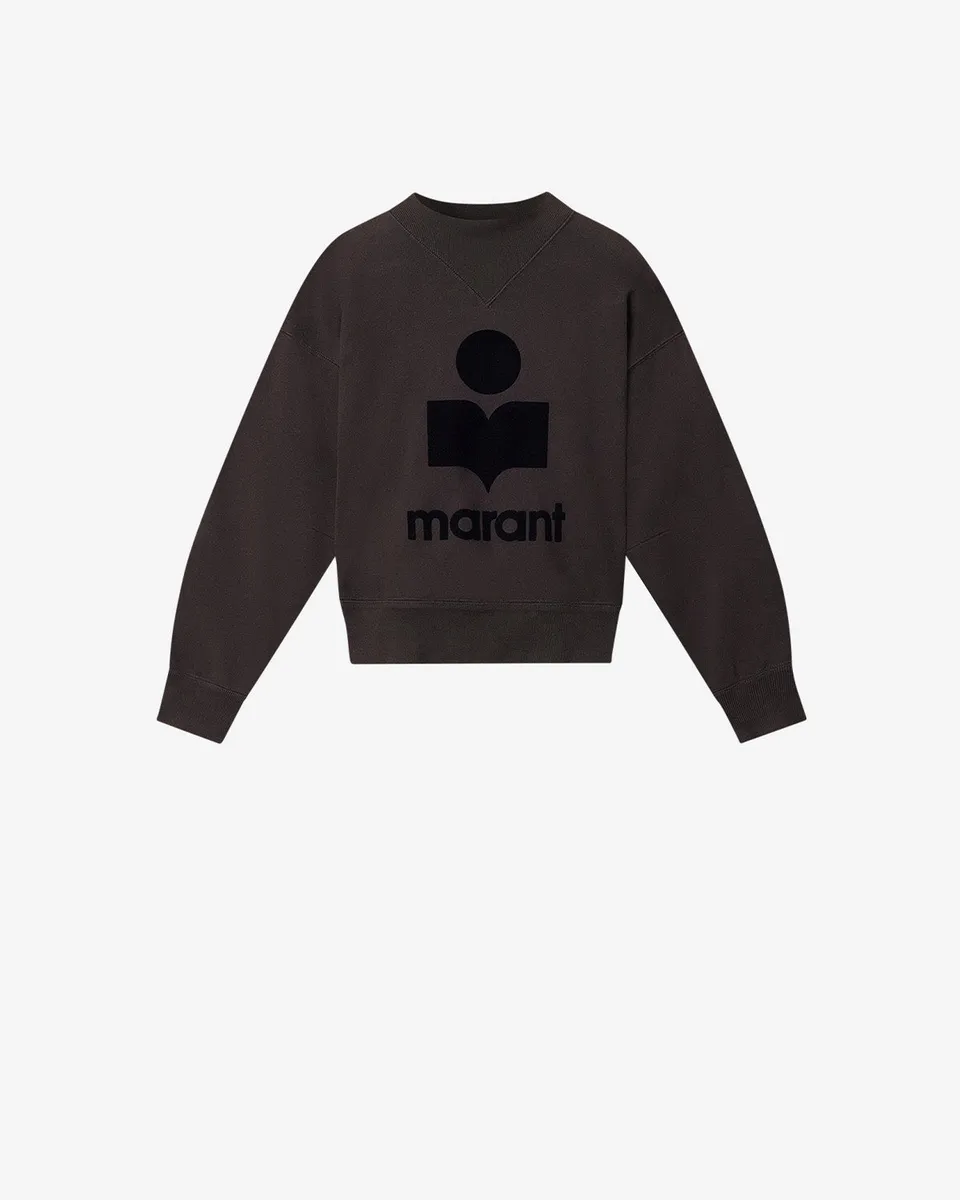 Isabel Marant Moby sweat noir délavé coton logo