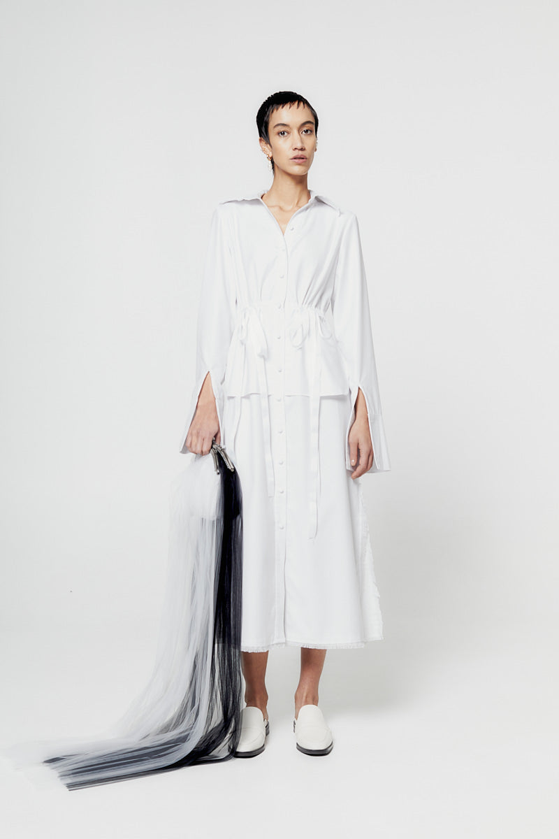 ATU Body Couture Marble White Shirt Dress robe chemise S/M