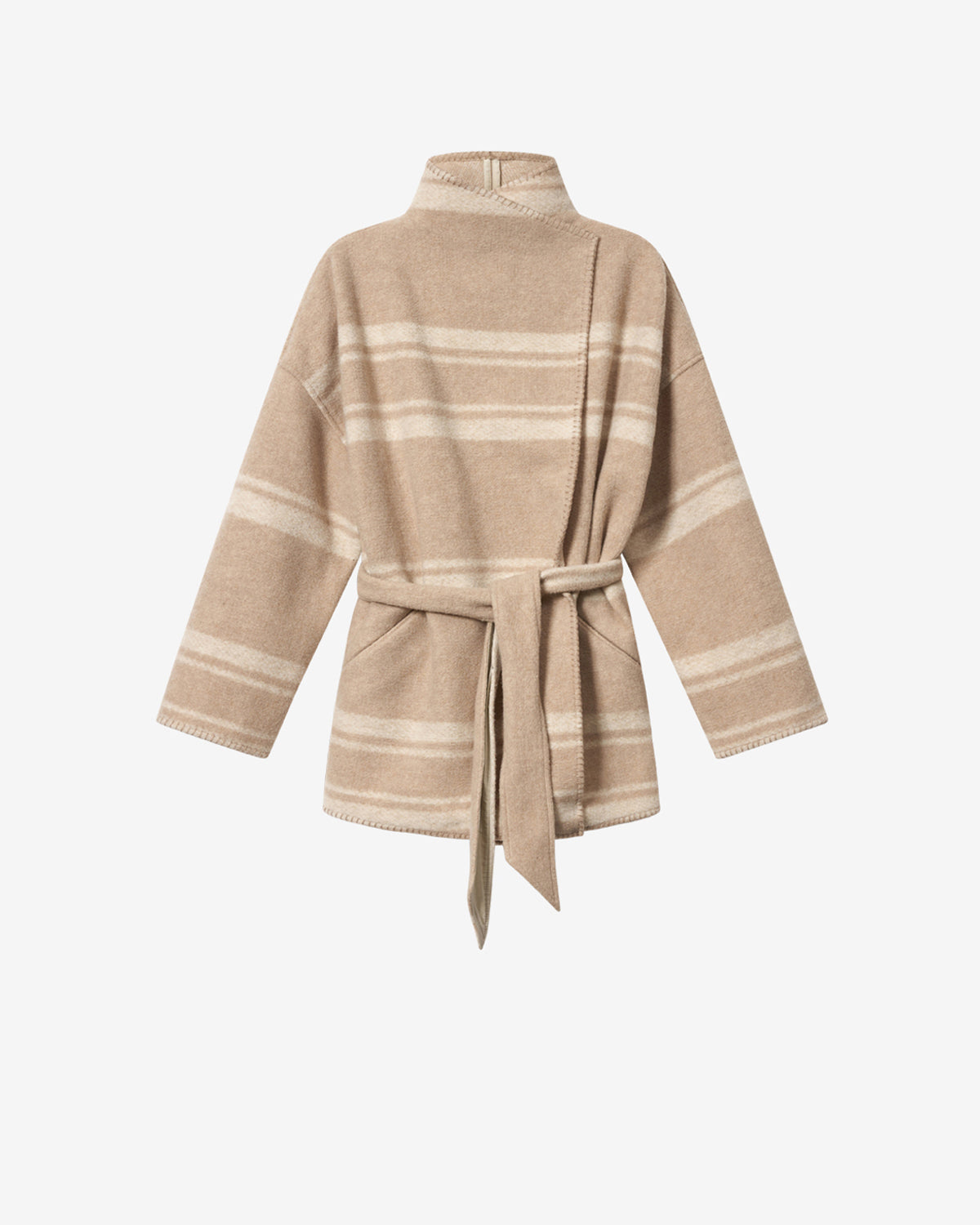 Isabel Marant Brea MA0574FA Manteau sable laine carreaux