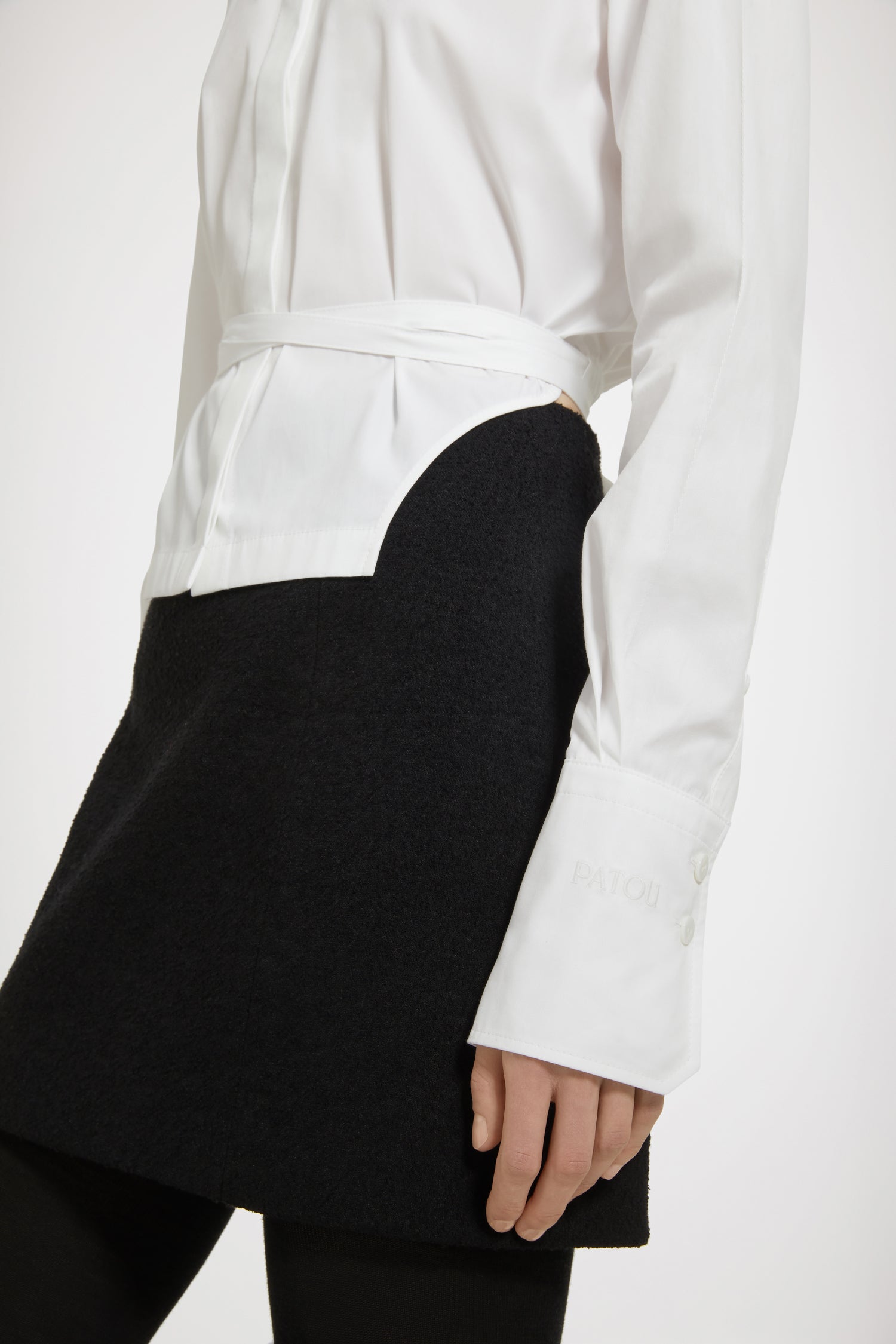 Patou BL026 chemise cropped coton bio blanche 34-44