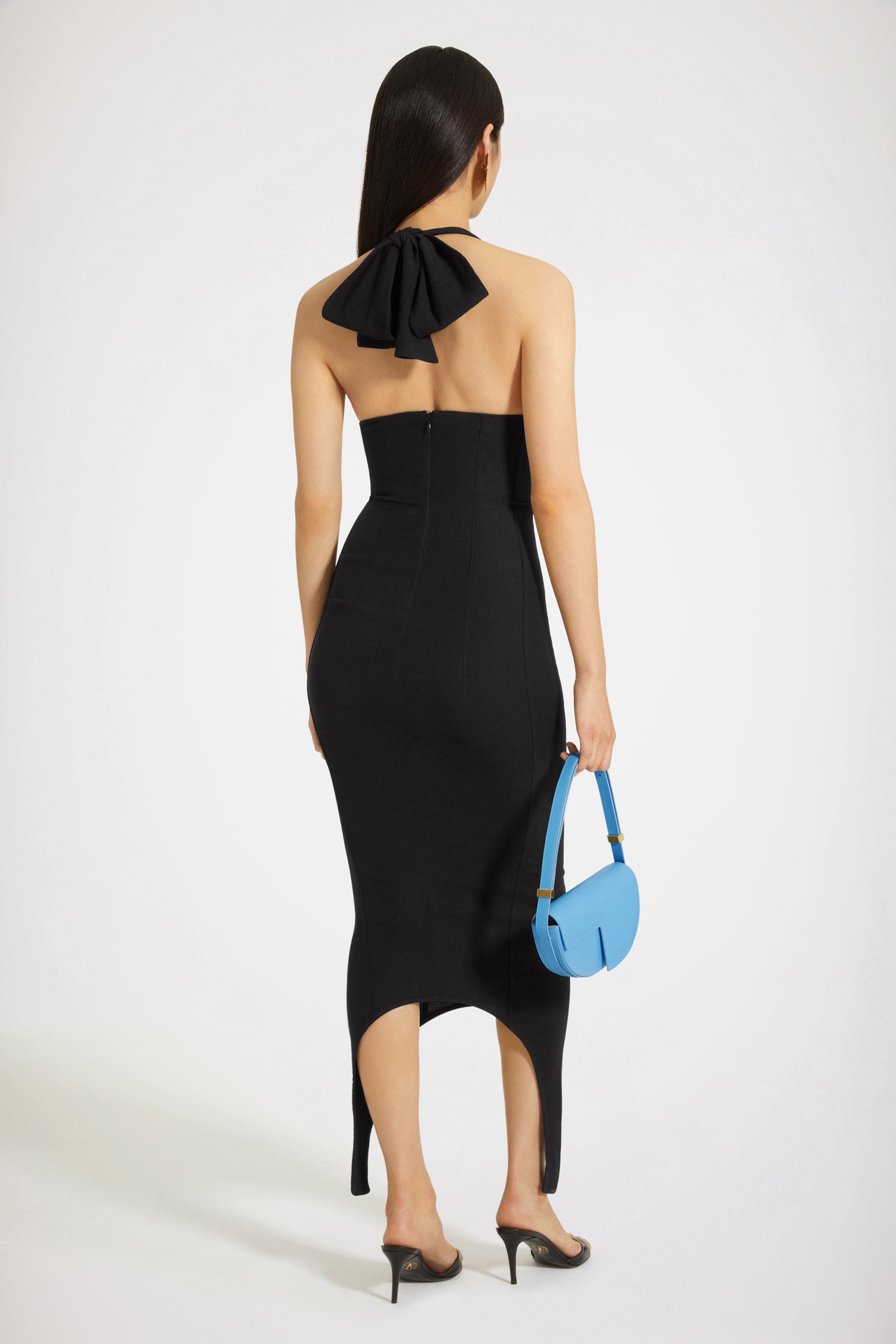 Patou DR109 P23DR1090137999B robe halter midi noire coton 34-44