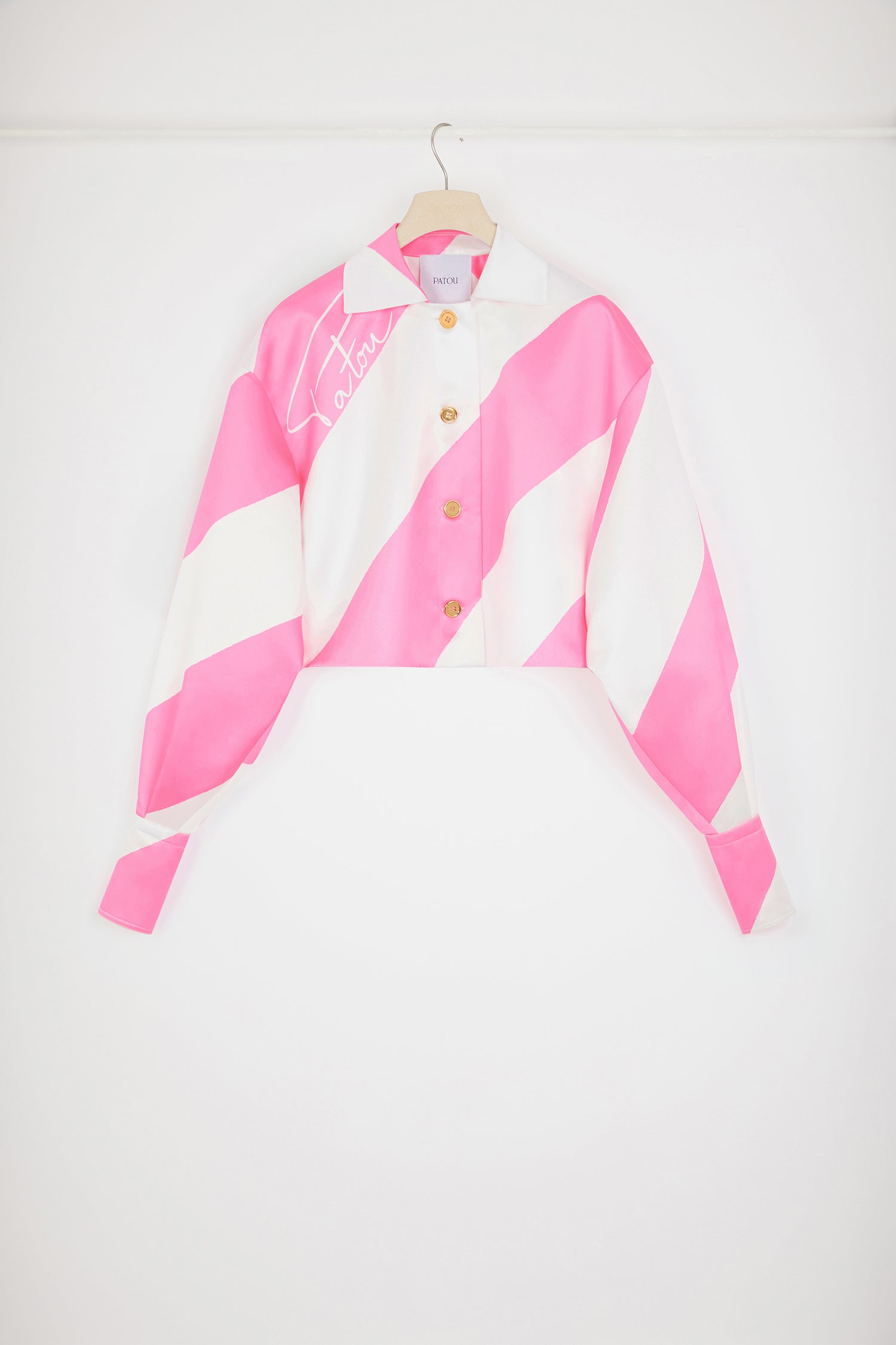 Patou P24JA04001655106 veste courte rose satin 34-44