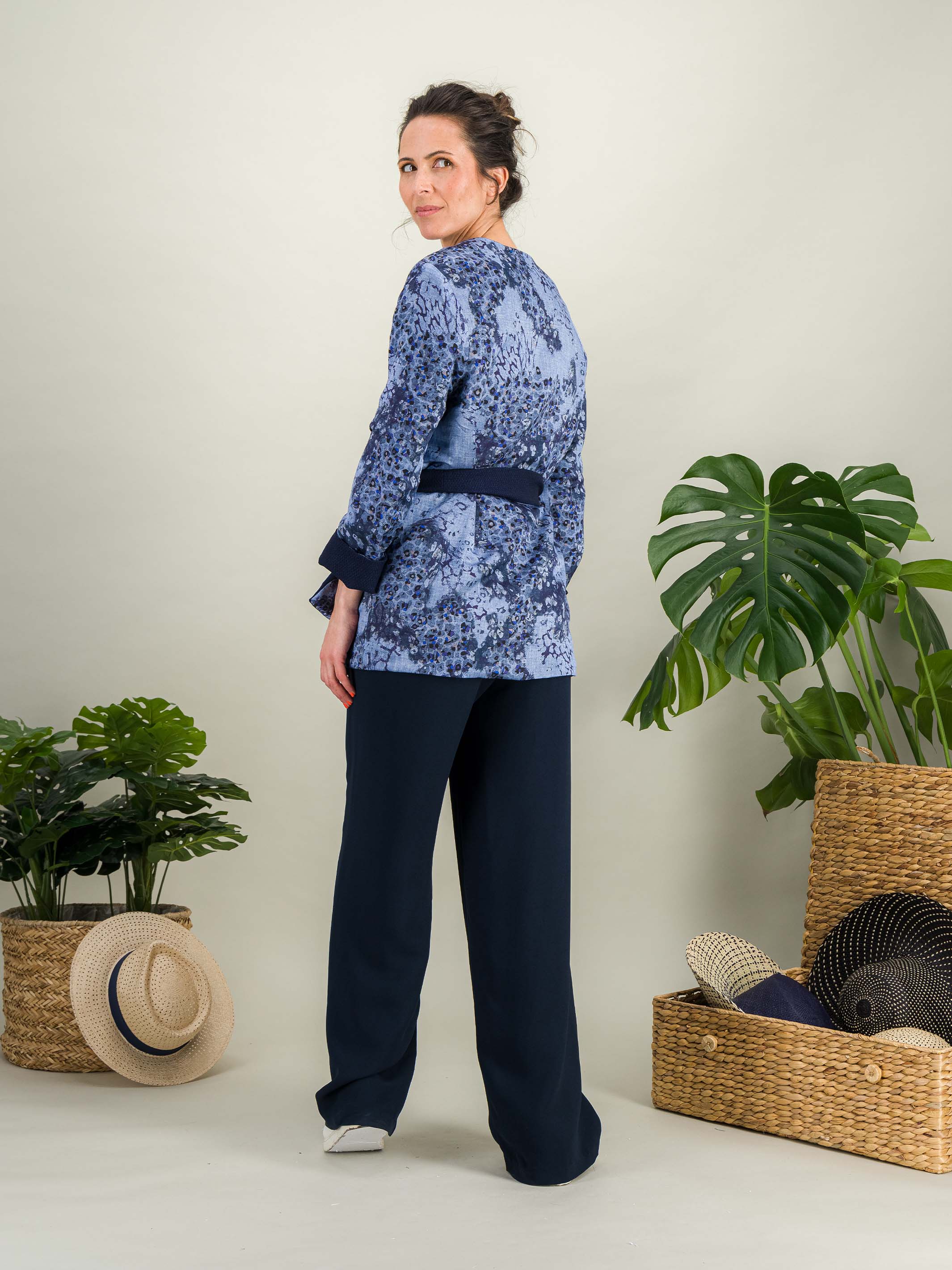 Anahide Saint André Hana veste kimono réversible laine S