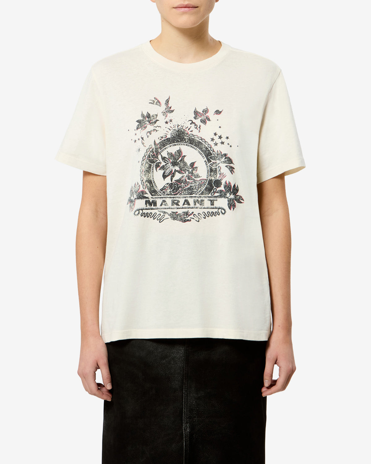 Isabel Marant Zewel t-shirt écru coton imprimé