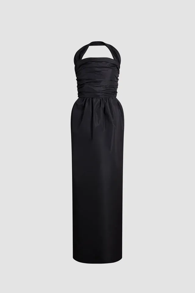 Patou Dresses DR219 robe bustier longue noire recyclée