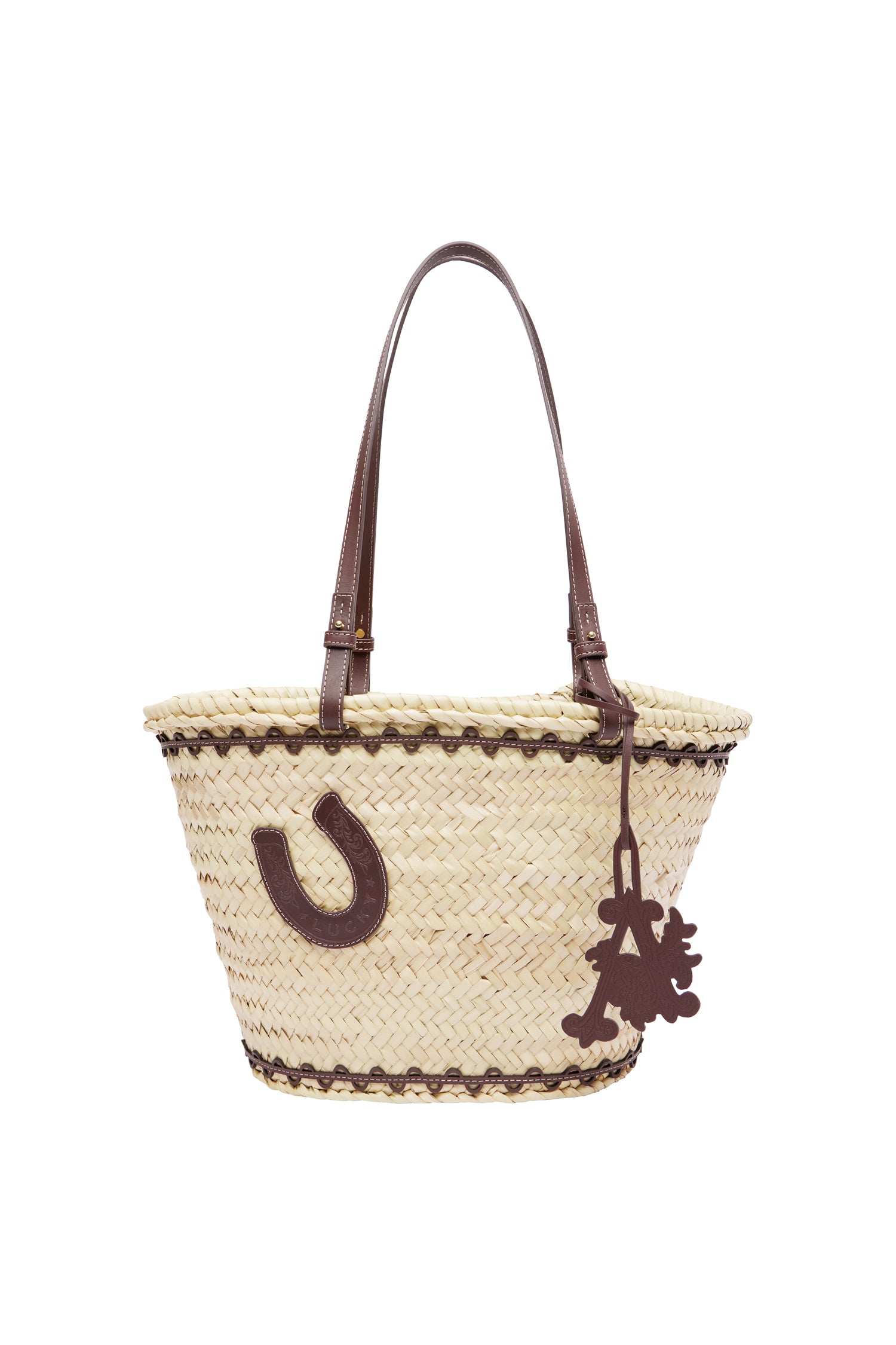 Alemaïs Ace Leather Patch panier midi tressé cuir