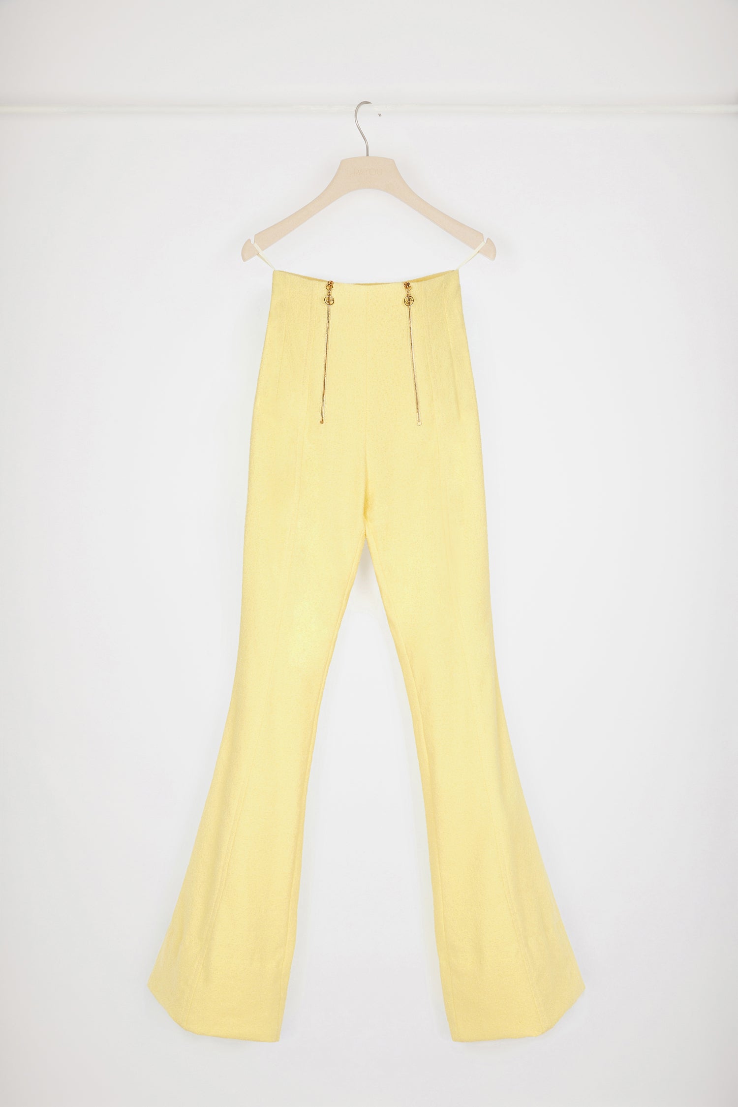 Patou Flared trousers pantalon tweed flare mimosa