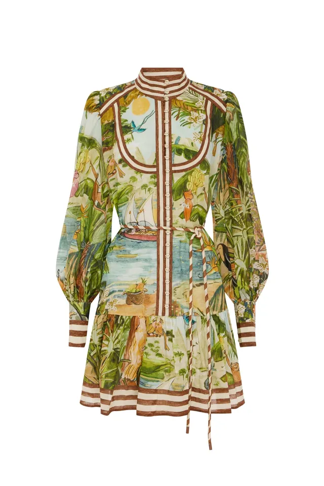 Alemaïs Toucan Tango Mini Dress robe chemisier jungle