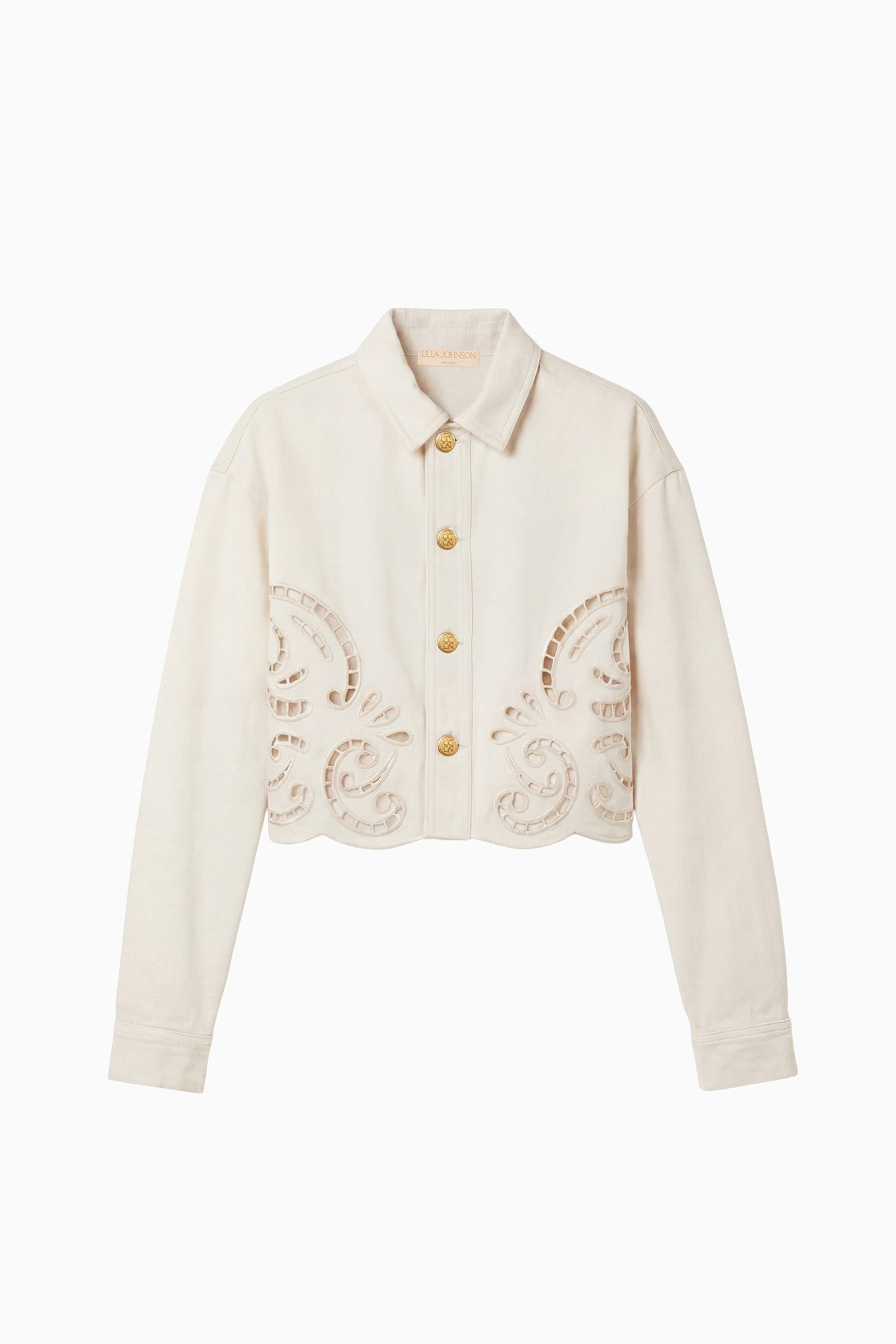 Ulla Johnson Bobbi veste jean Cowrie broderie