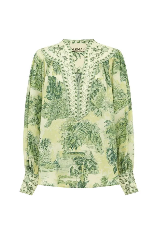 Alemais Sara blouse chemisier coton soie imprimé botanique
