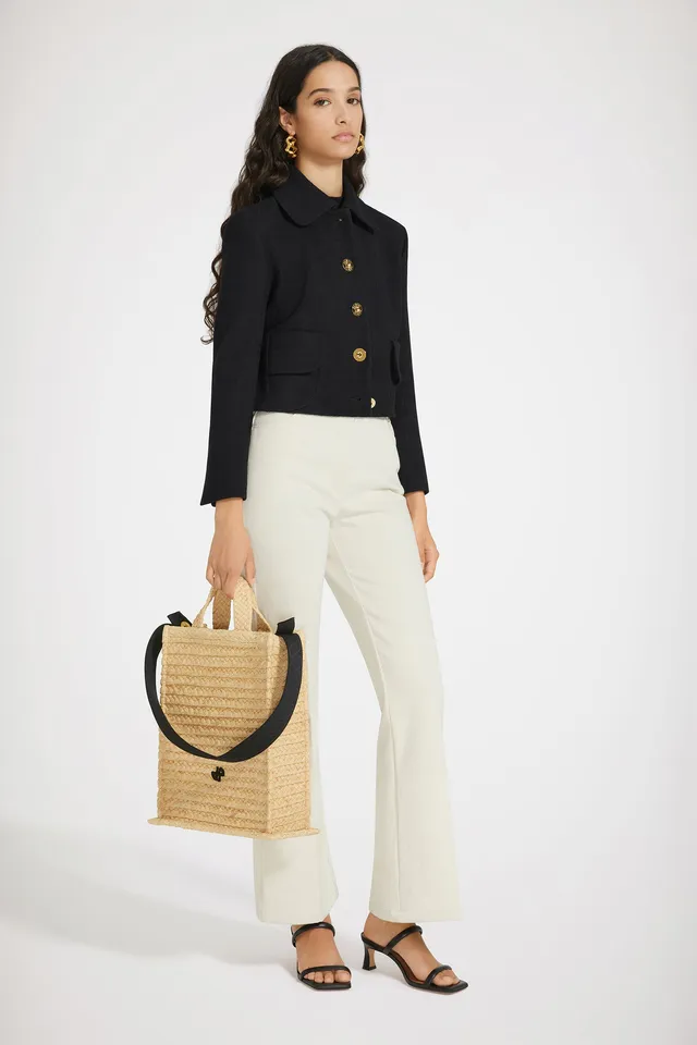 Patou Jackets JA0410162999B veste tweed coton noire
