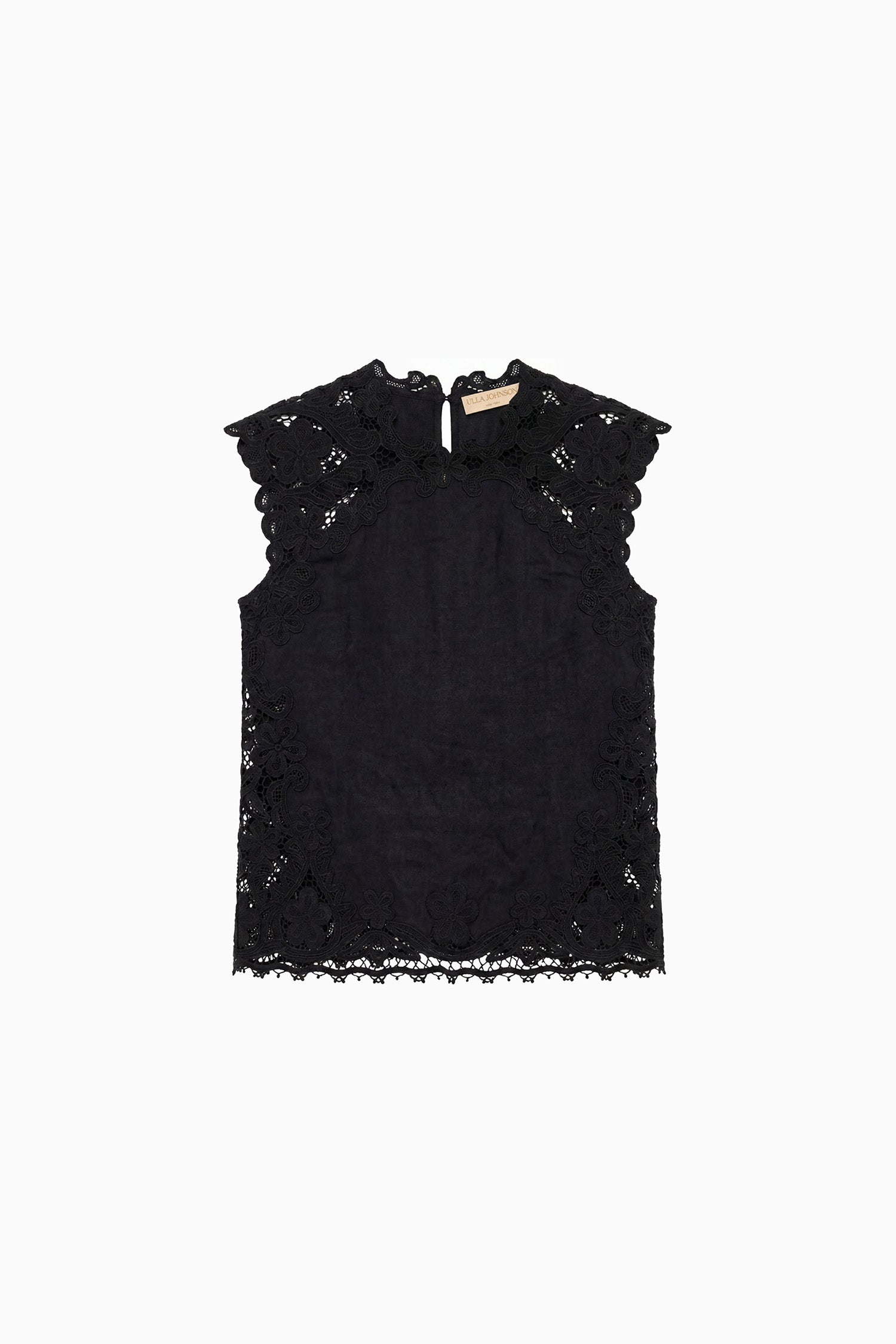 Ulla Johnson Amelie PF260201 haut lin Noir brodé