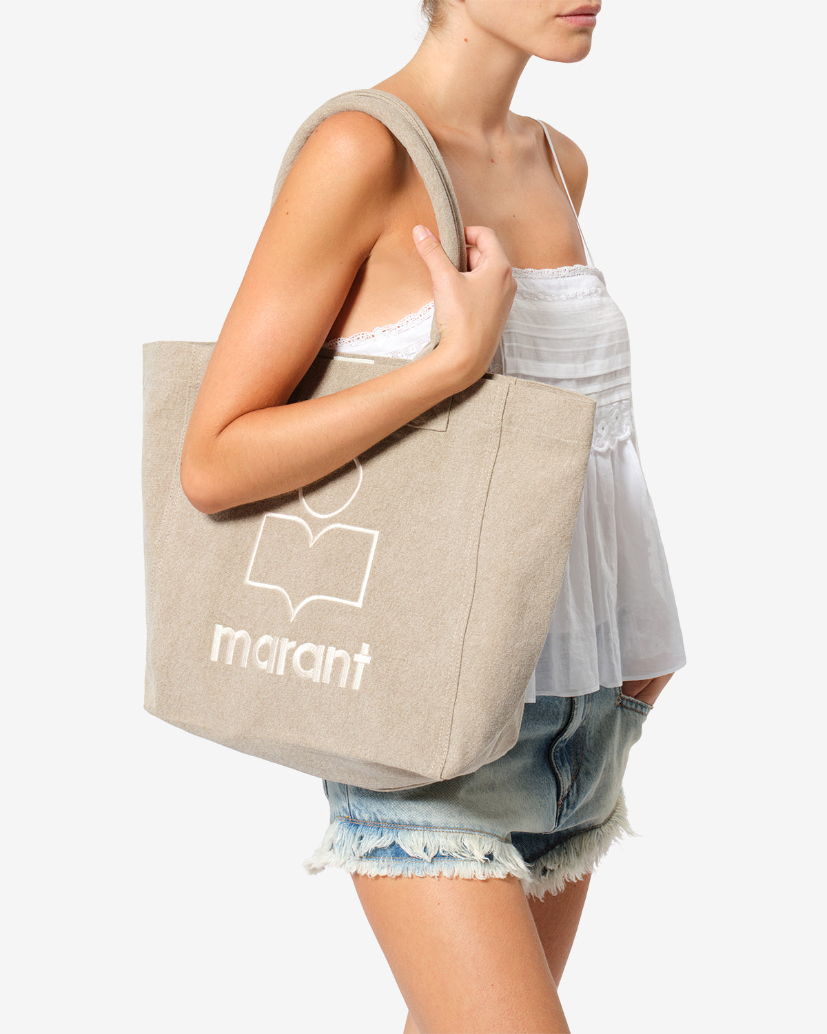 Isabel Marant Yenky Small sac cabas beige toile