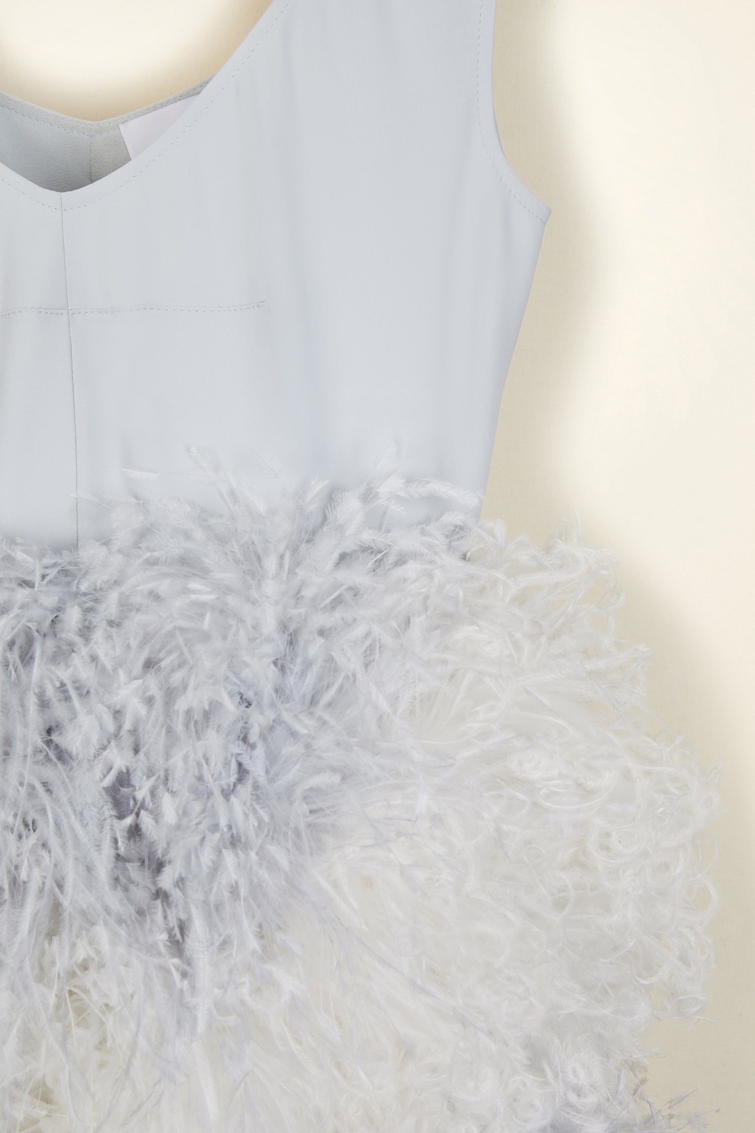 Patou DR034 Robe soie plumes autruche Thousands Print