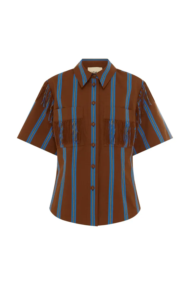 Alemaïs Noura Fringe Shirt chemise coton à franges