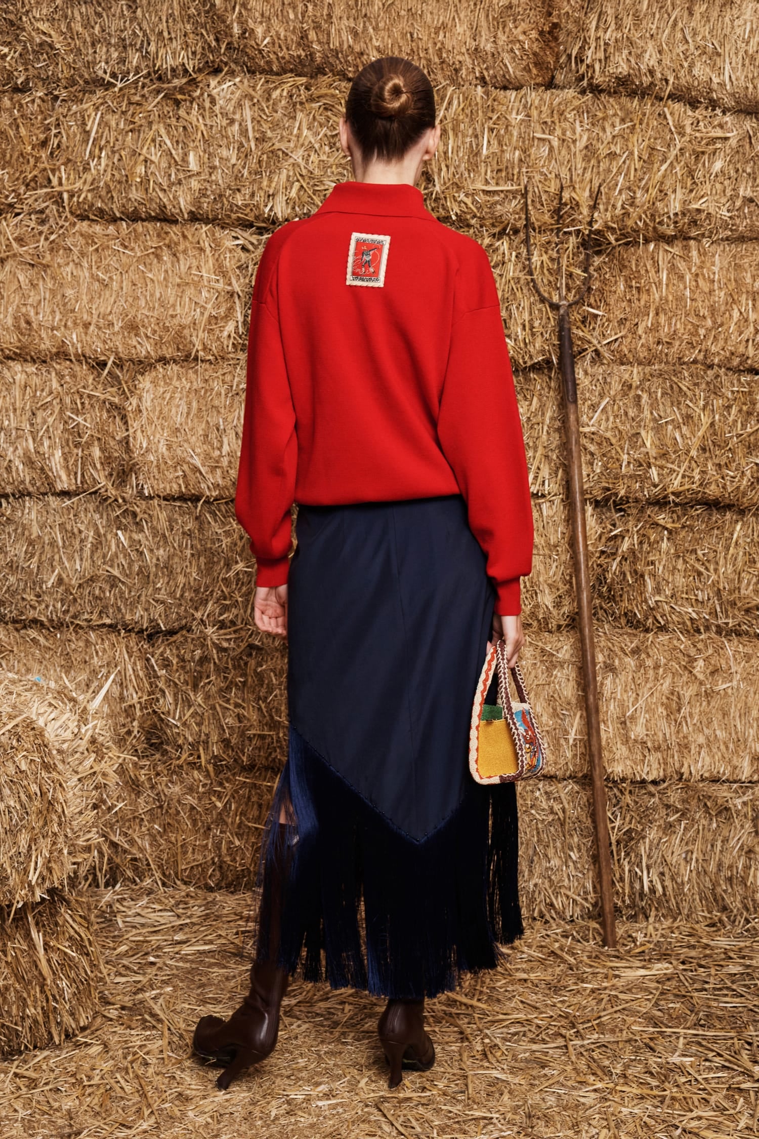 Alemais Rocky Knit Polo Cherry pull polo laine