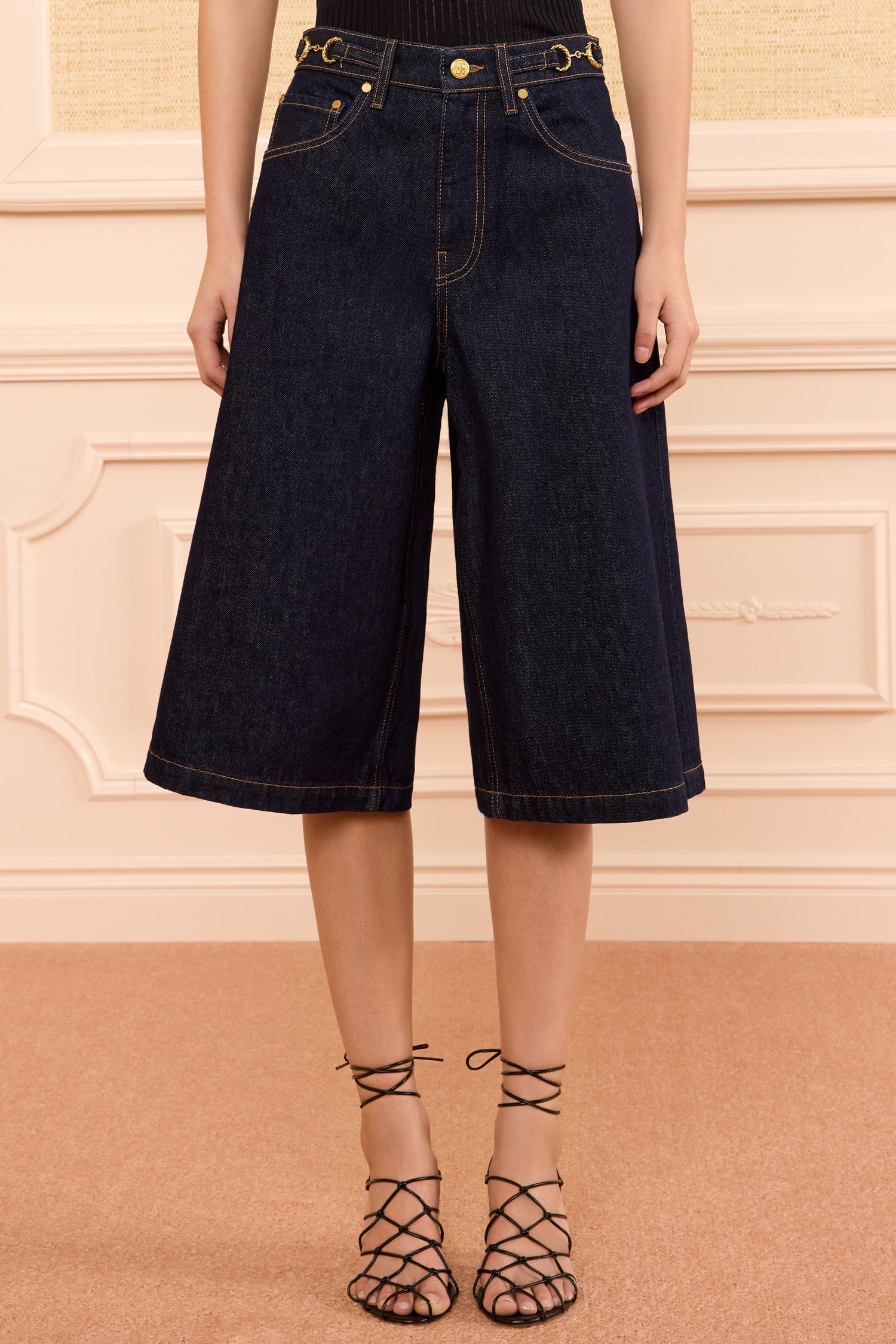 Ulla Johnson Rowan UJ9904091 jean culotte Tigris coton bleu