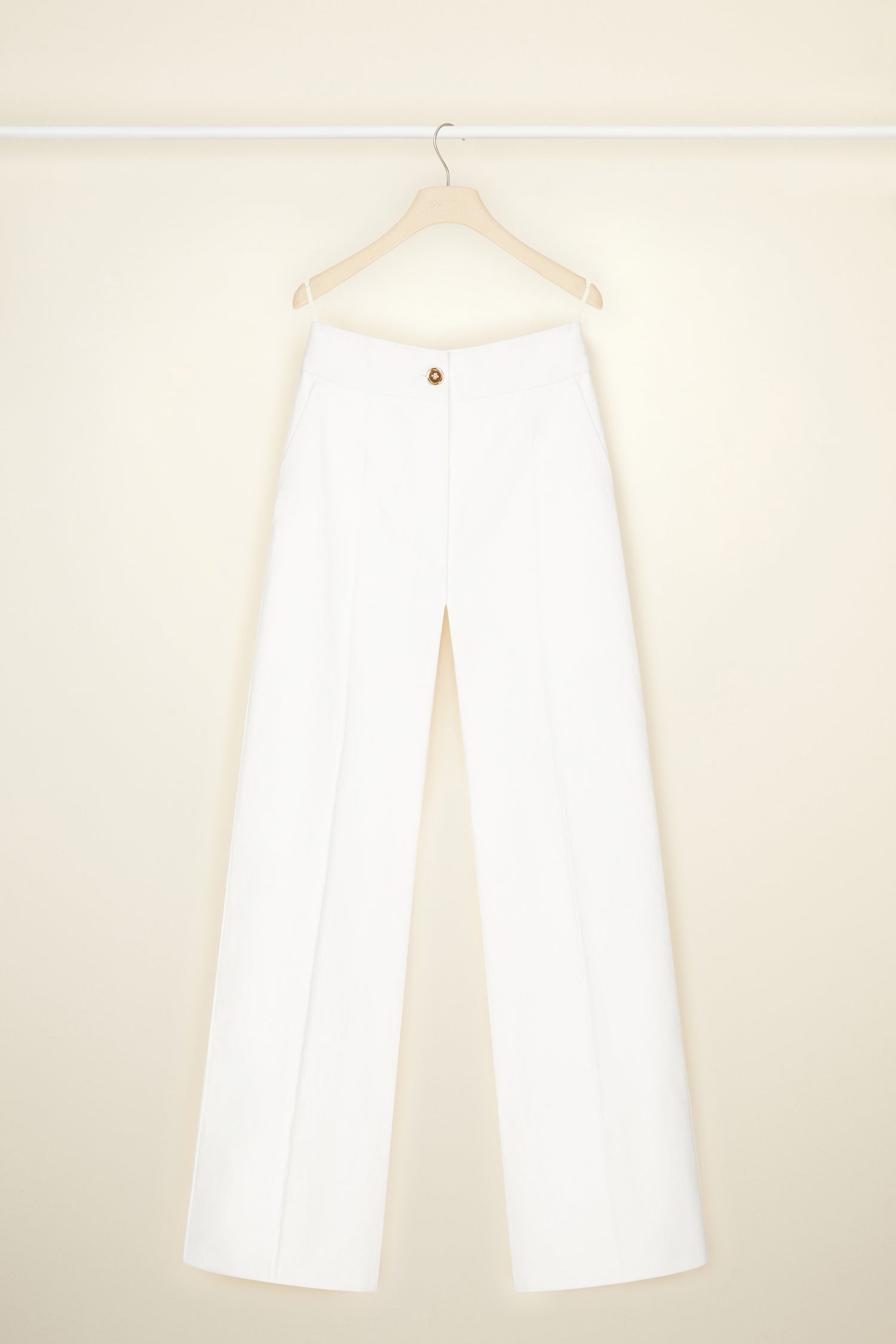 Patou TR016 pantalon coton bio blanc droit 34-44