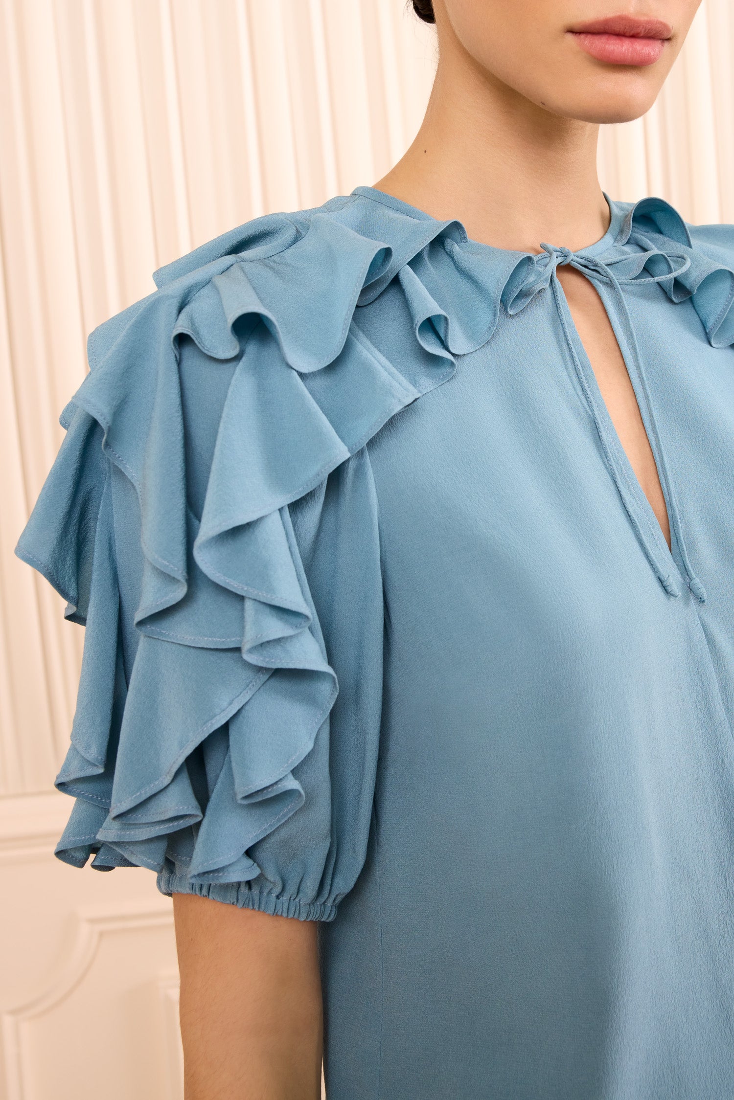 Ulla Johnson Josephine Top Heron bleu 100% soie