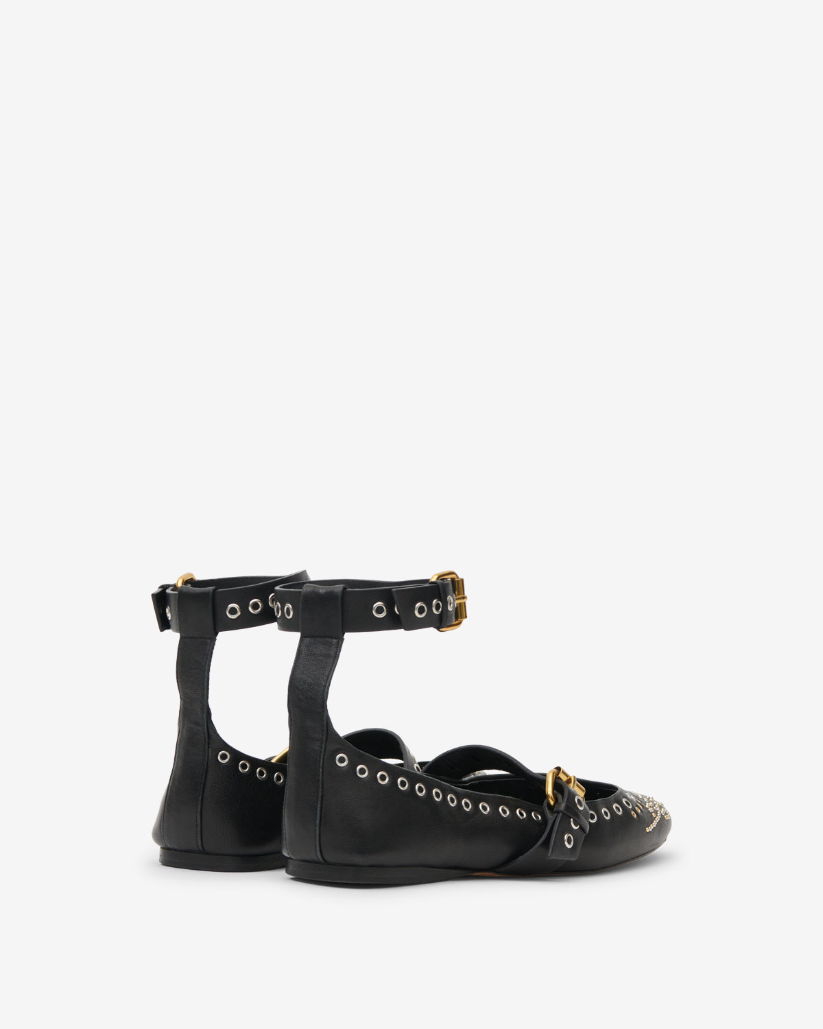 Isabel Marant Ylza ballerines cuir noir cloutées