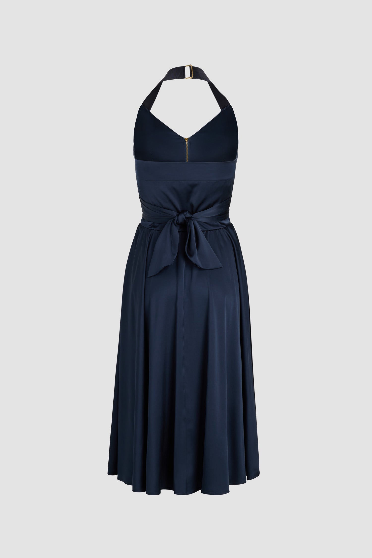 Patou Dresses DR161 robe midi Navy Black satin viscose