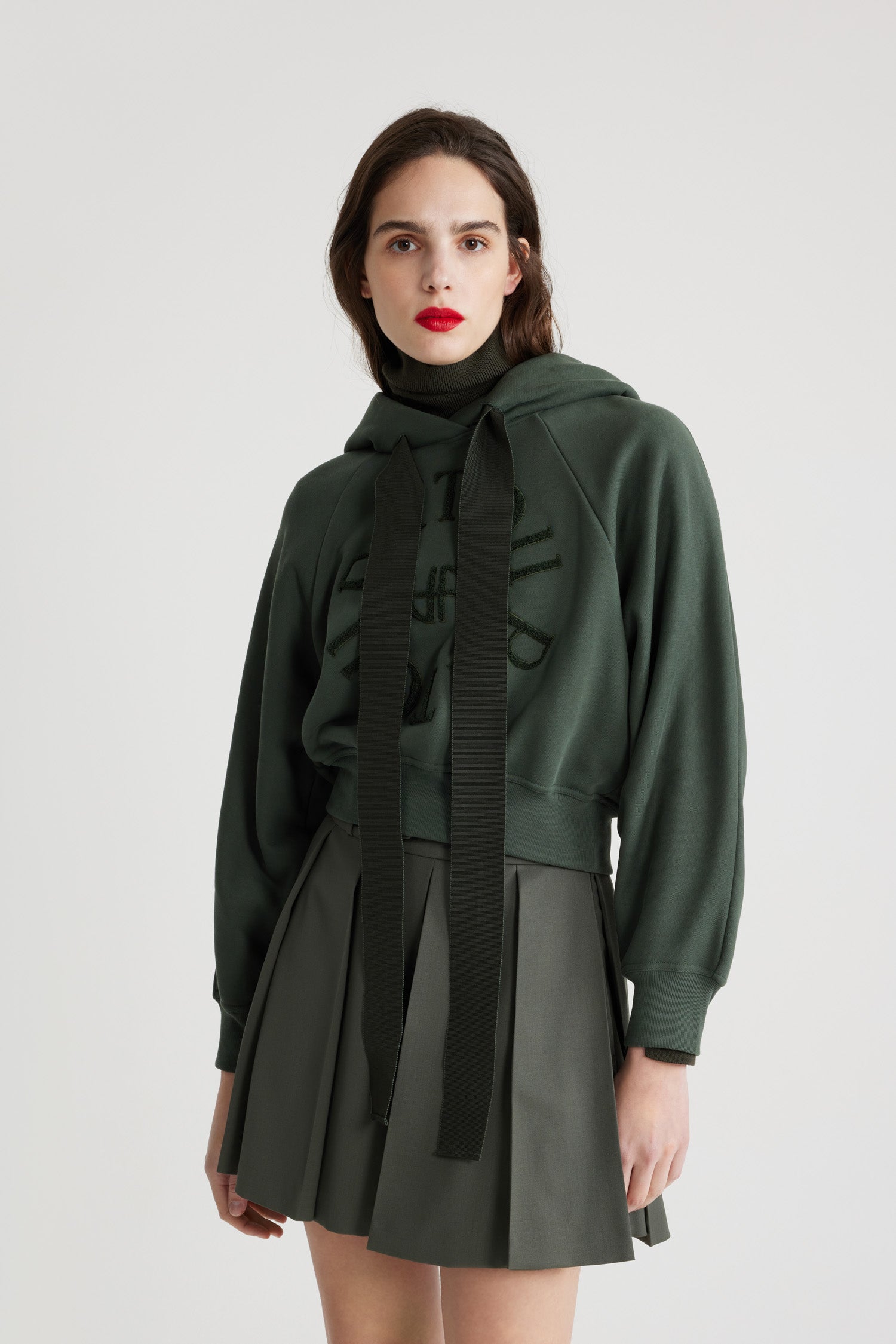 Patou JE069 hoodie sweat capuche kaki coton bio