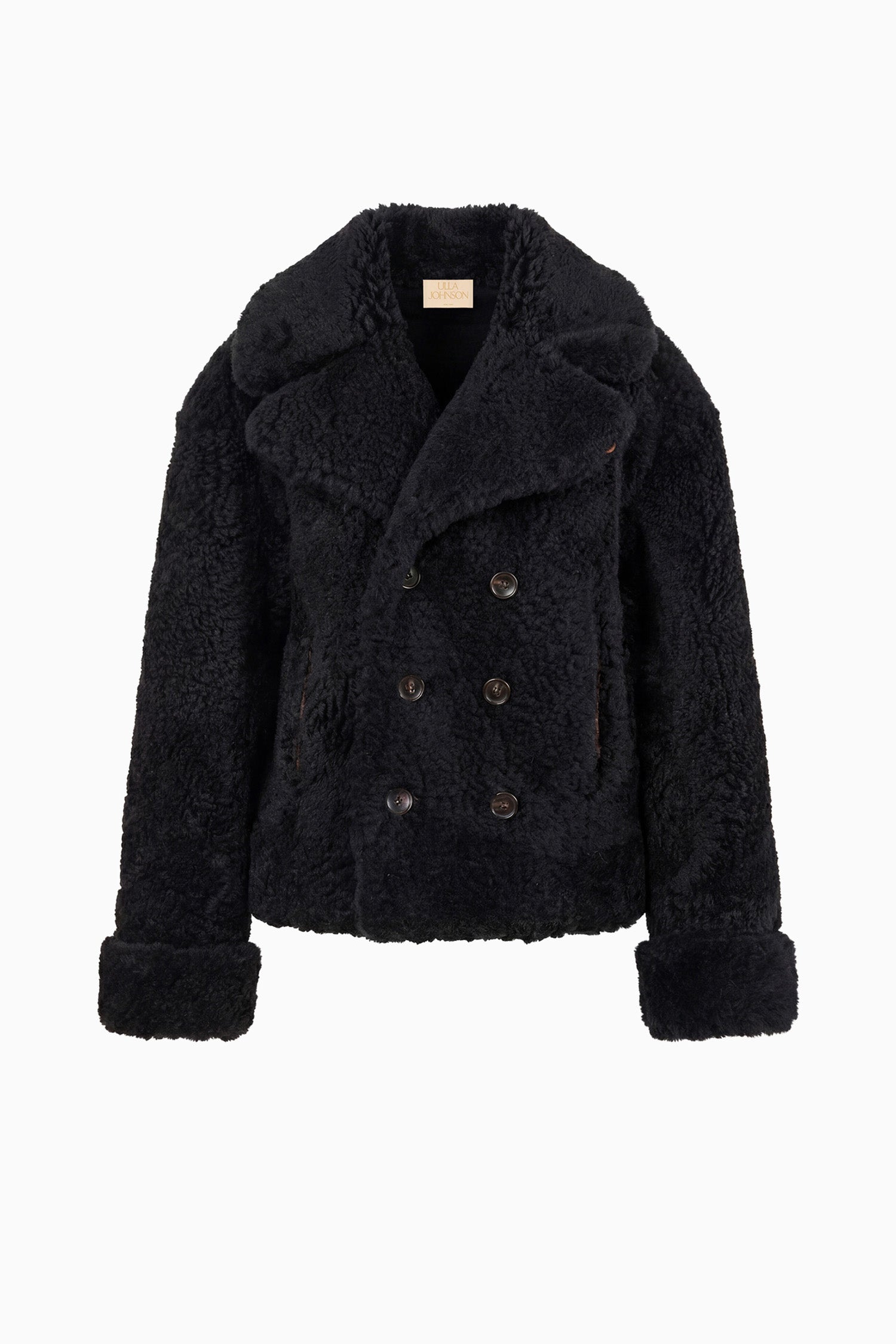 Ulla Johnson Manteau Nisha Noir réversible shearling