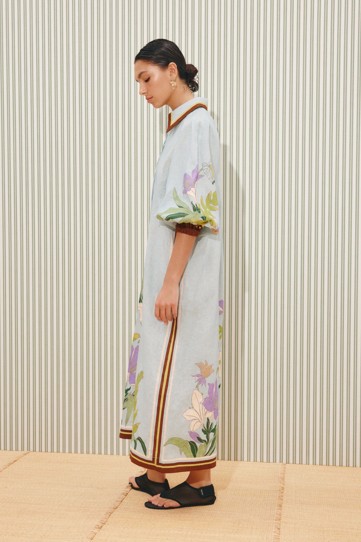 Alemäis Alfie robe chemise midi en lin à poches