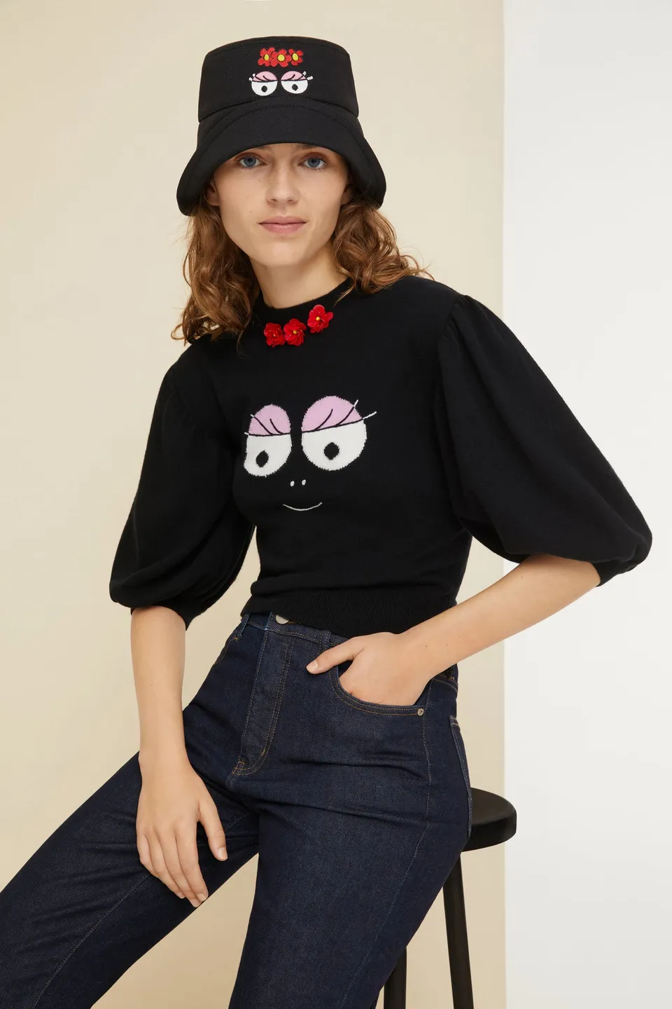 Patou Knitwear pull Barbamama noir P22KN086 laine cachemire