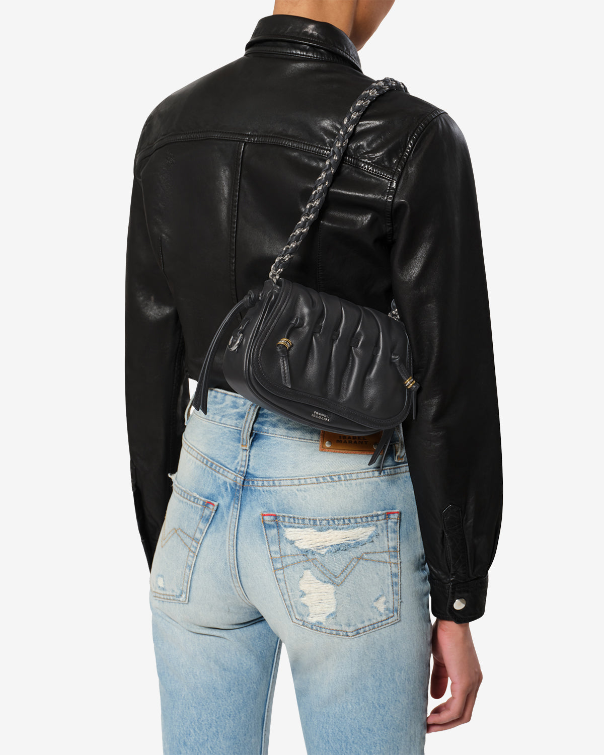 Isabel Marant Bolton XS sac cuir noir matelassé 21 cm