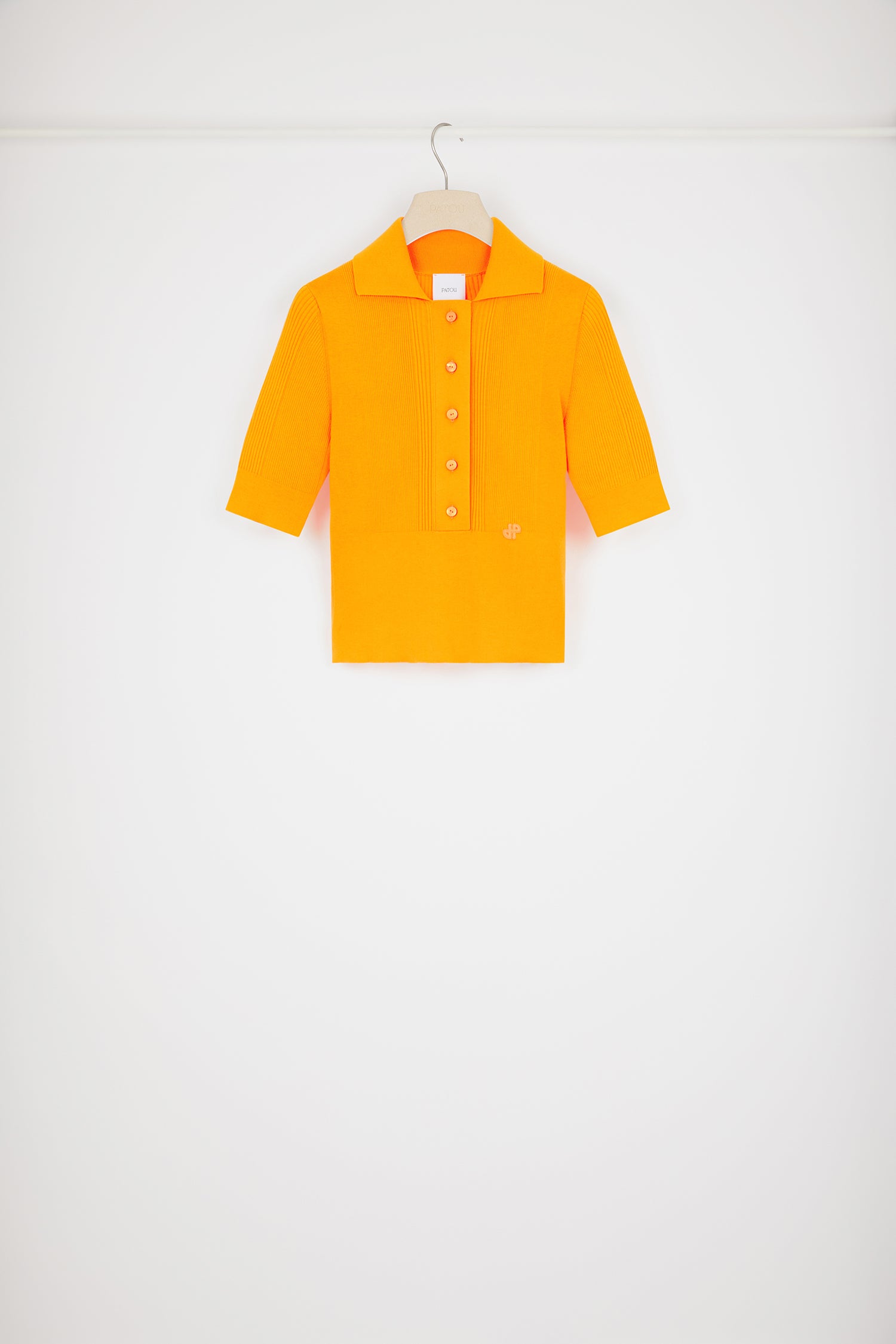 Patou KN160 P24KN1608051217O polo orange coton côtelé